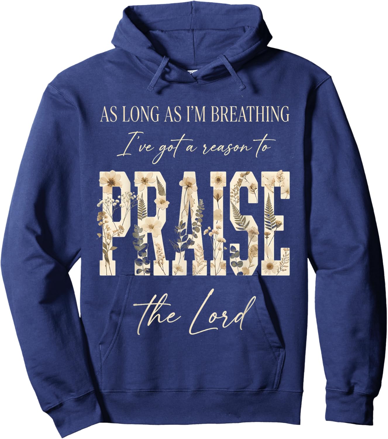 As Long As I'm Breathing Christian Praise Jesus Women Hoodie - Hoodie | Navy