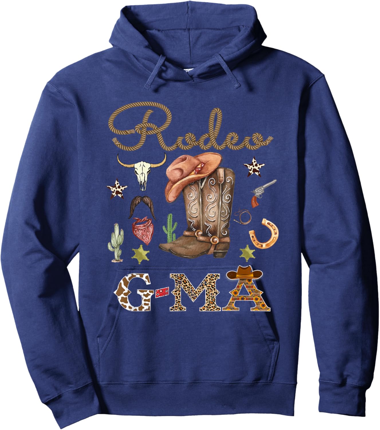 Rodeo G Ma Cowboy Cowgirl Birthday Matching Family Hoodie - Hoodie | Navy