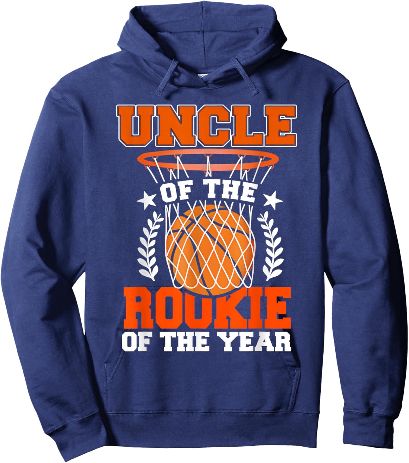 Uncle of Rookie 1st Basketball Bday Theme Matching Hoodie - Hoodie | Navy