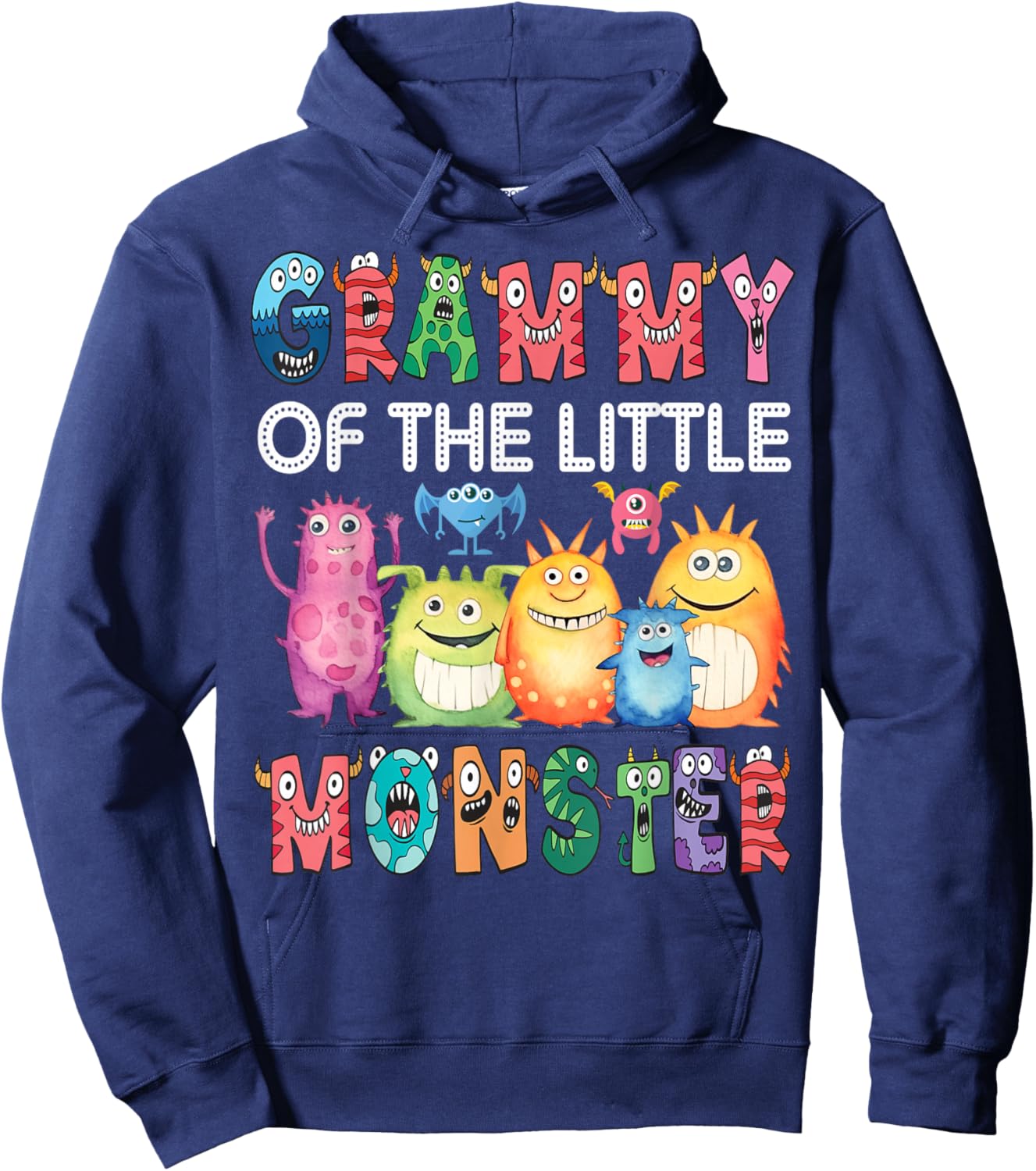 Grammy Of The Little Monster Kids 1St Birthday Party Hoodie - Hoodie | Navy