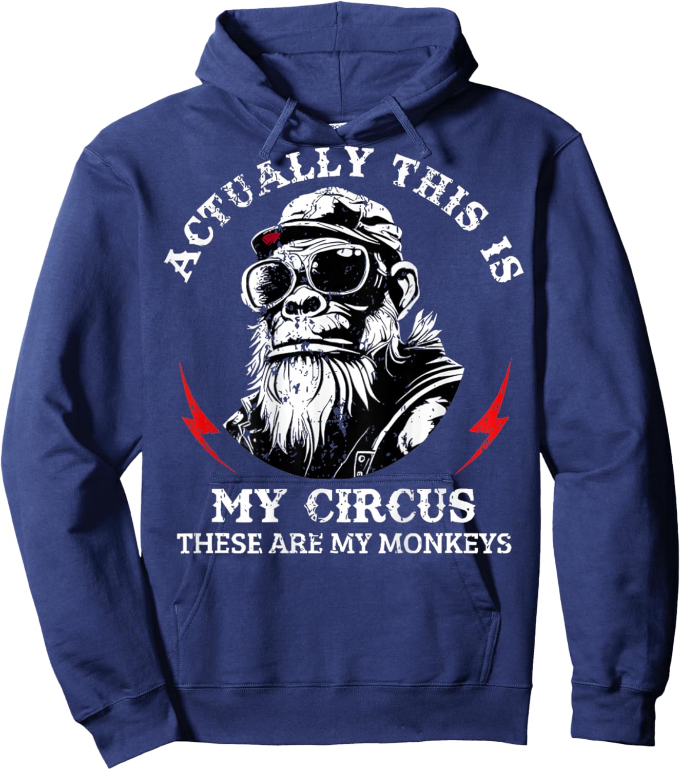 Actually This is My Circus These are My Monkeys (On Back) Hoodie - Hoodie | Navy