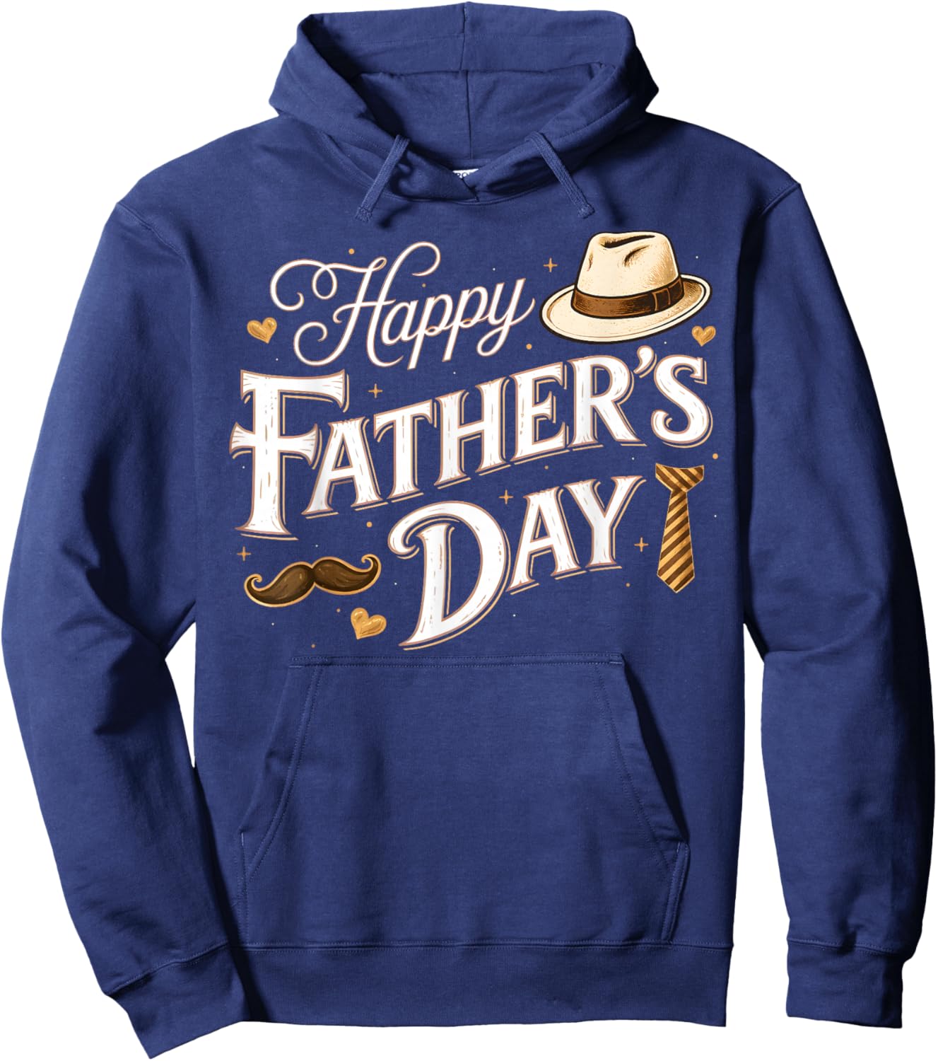 Happy Fathers Day Classic Vintage Retro Dad Grandpa Papa Men Hoodie - Hoodie | Navy