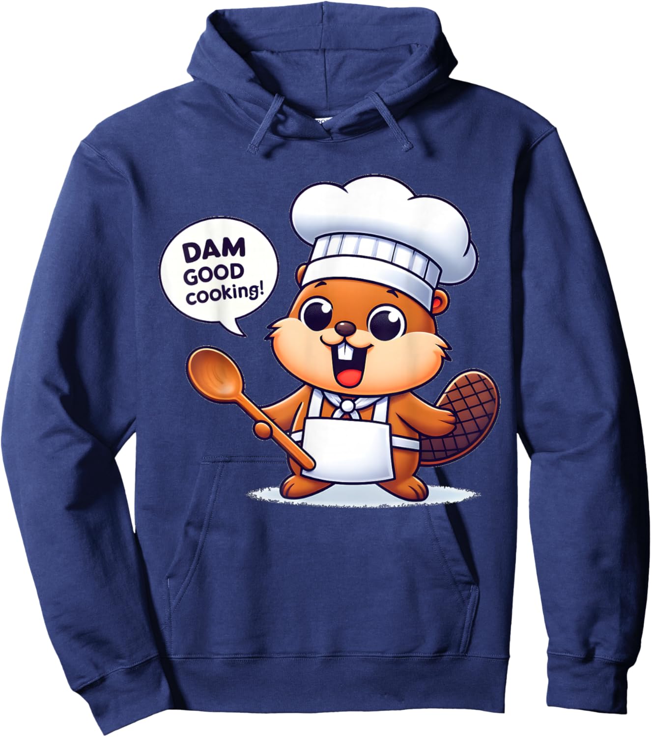 Funny Beaver Chef Humor Animal Lovers Cute Beavers Graphic Hoodie - Hoodie | Navy