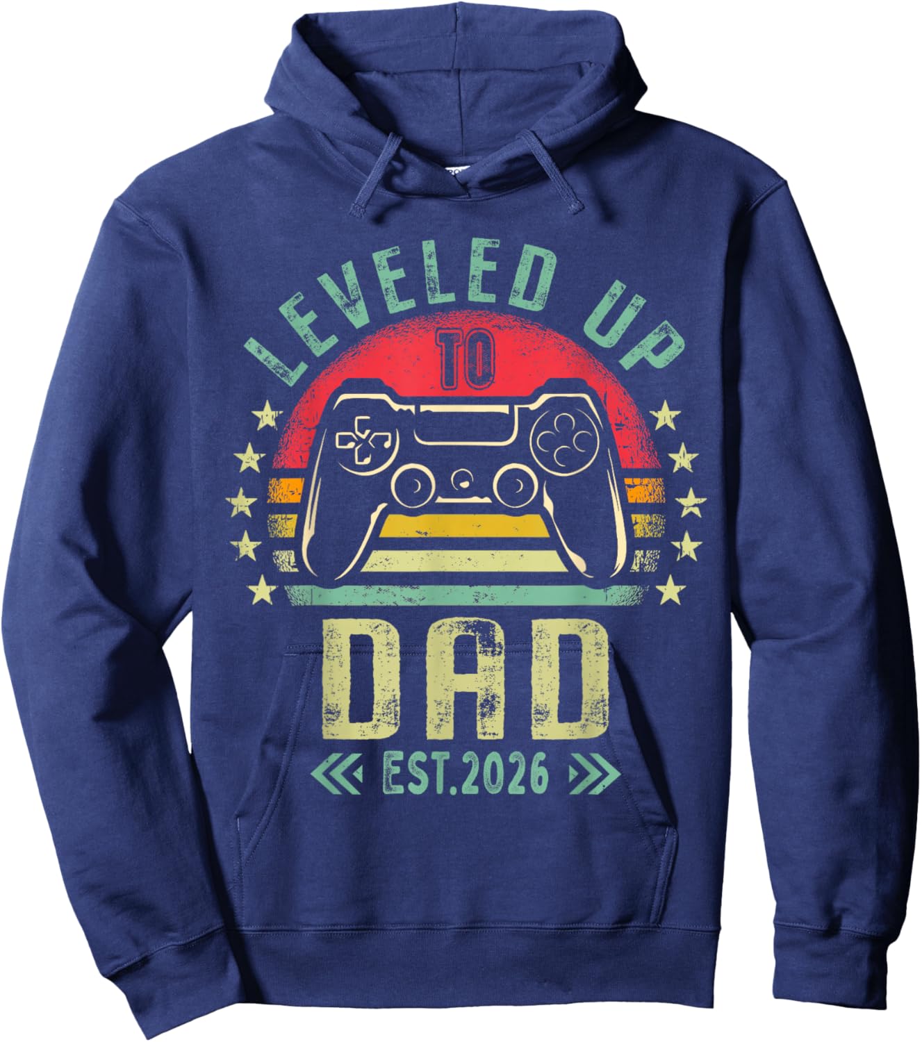 Leveled Up to Dad 2026 Promoted to Daddy Level Unlocked Hoodie - Hoodie | Navy
