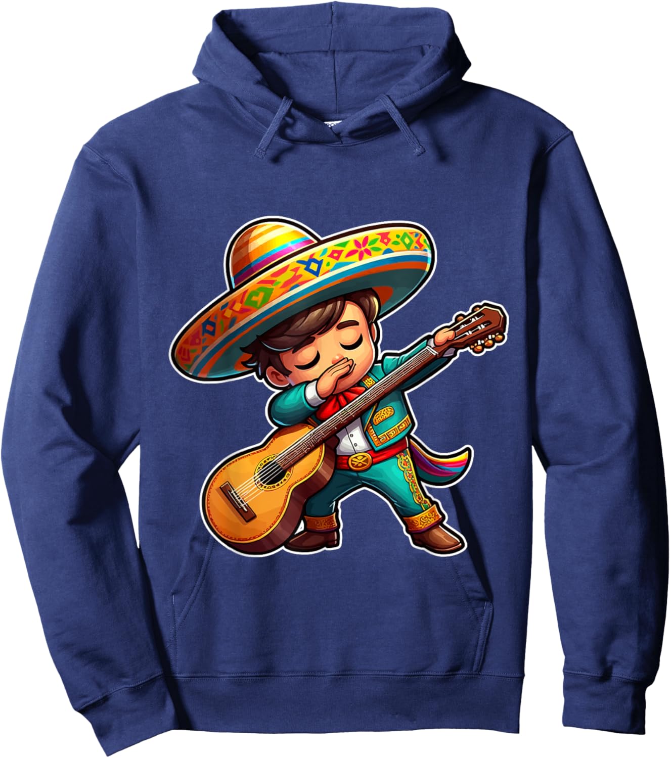 Mariachi boy dabbing with guitar Cinco de Mayo costume kids Hoodie - Hoodie | Navy