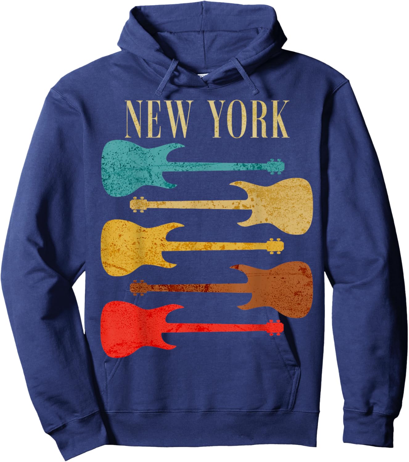 New York Concert Rock Music Festival New York City Guitars Hoodie - Hoodie | Navy