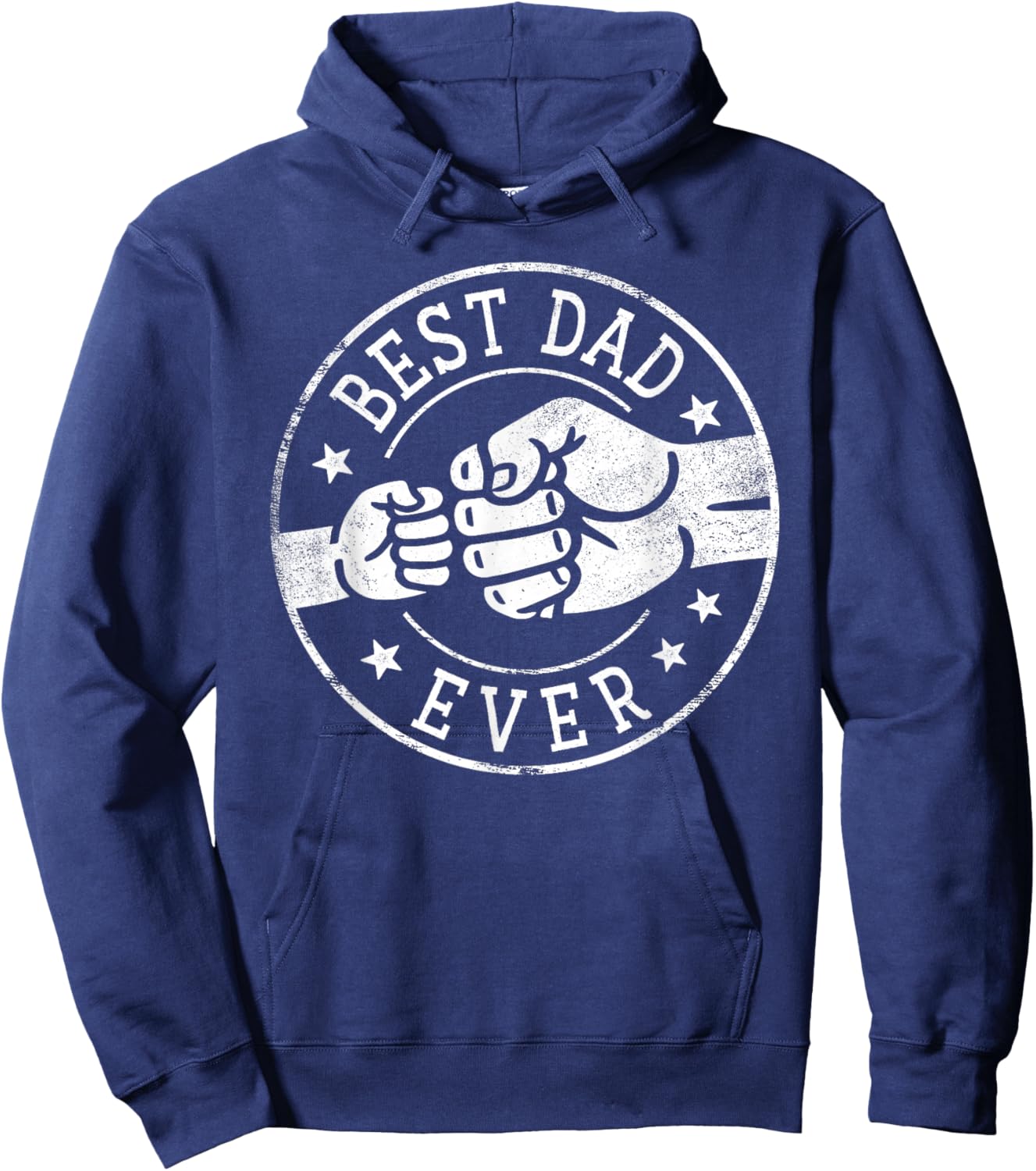 Best Dad Ever - Fist Bump Circle Emblem Design Dad Hoodie - Hoodie | Navy