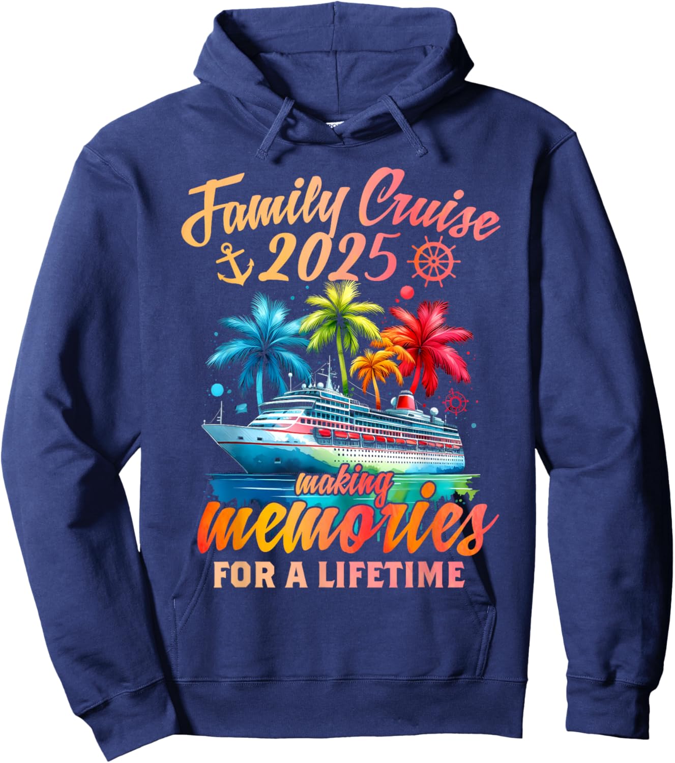 Family Cruise 2025 Family Matching Cruise Vacation Party Hoodie - Hoodie | Navy
