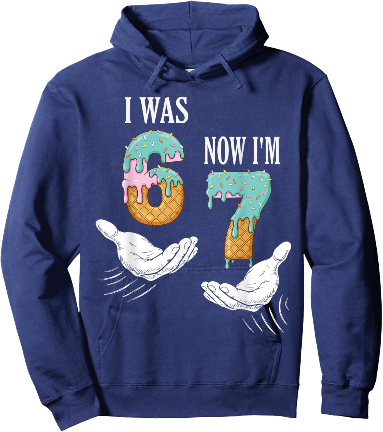 I was 6 Now I’m 7 Funny Birthday Girl Kids Seven Years Old Hoodie - Hoodie | Navy