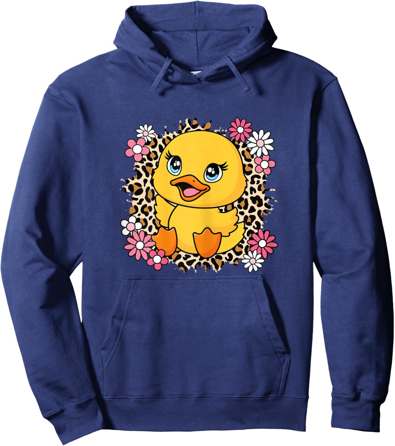 Cute Duck Flowers Duck Lover Women Girls Kids Hoodie - Hoodie | Navy