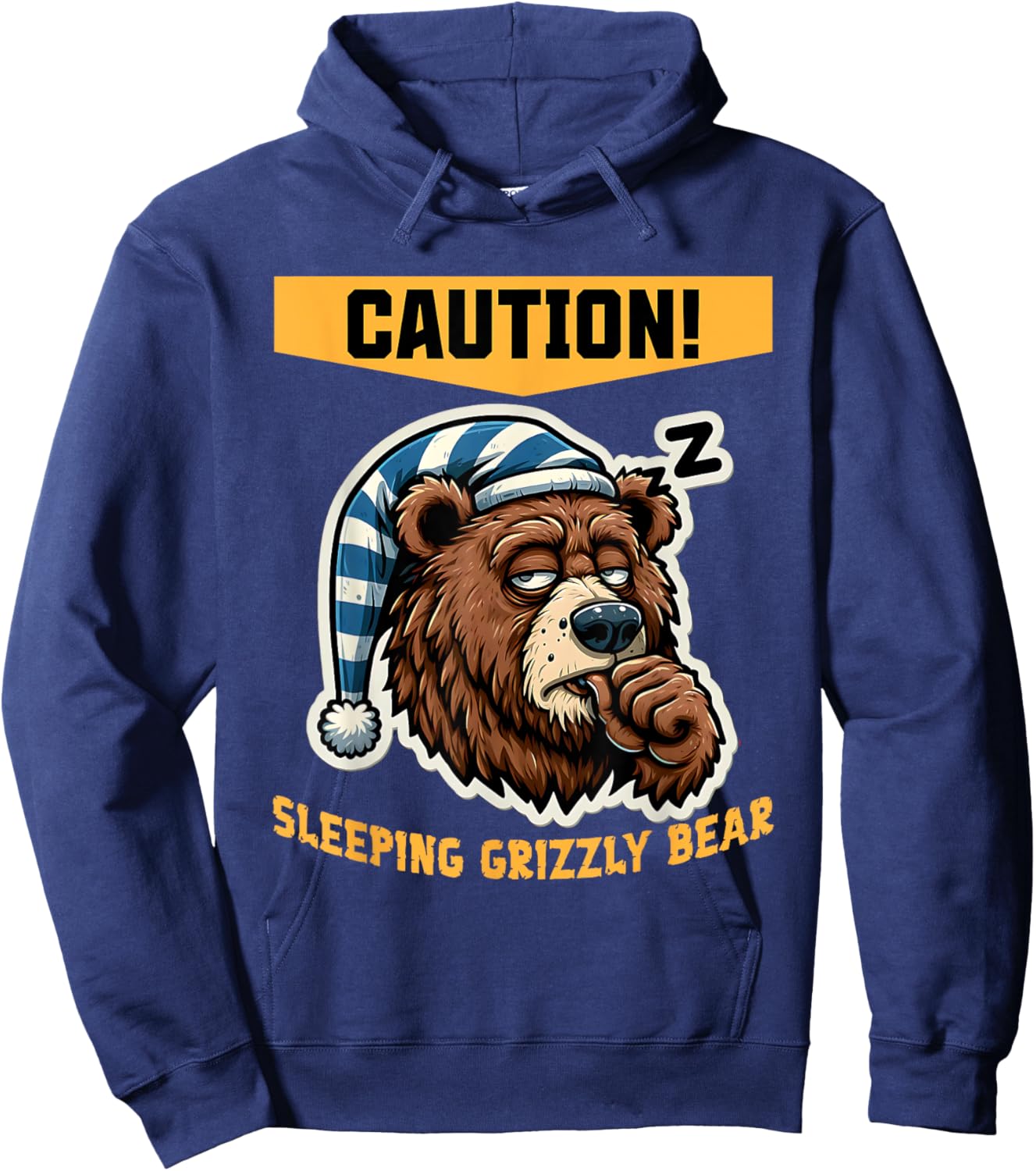 Sleepy 'Grizzly Bear' s Funny Pajama Top Hoodie - Hoodie | Navy