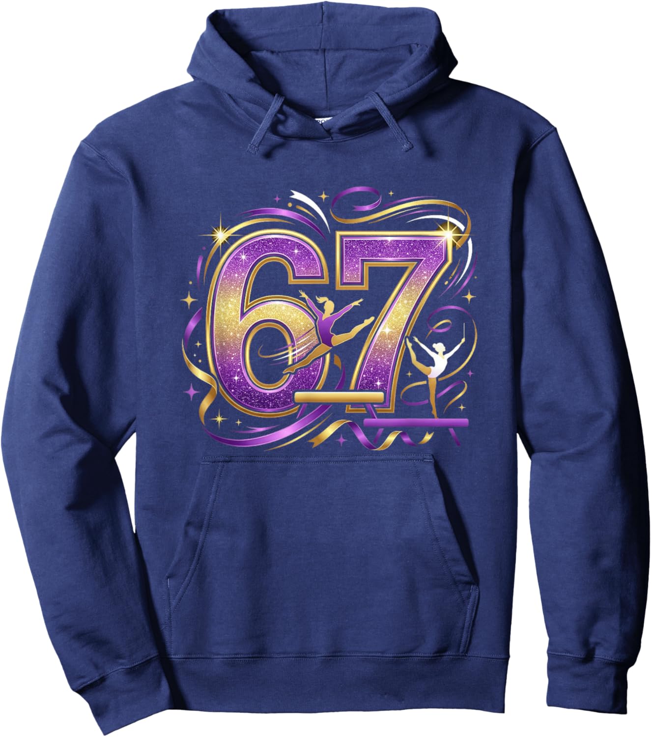 67 Meme Funny Six Seven Gymnastics Lovers Girls Hoodie - Hoodie | Navy