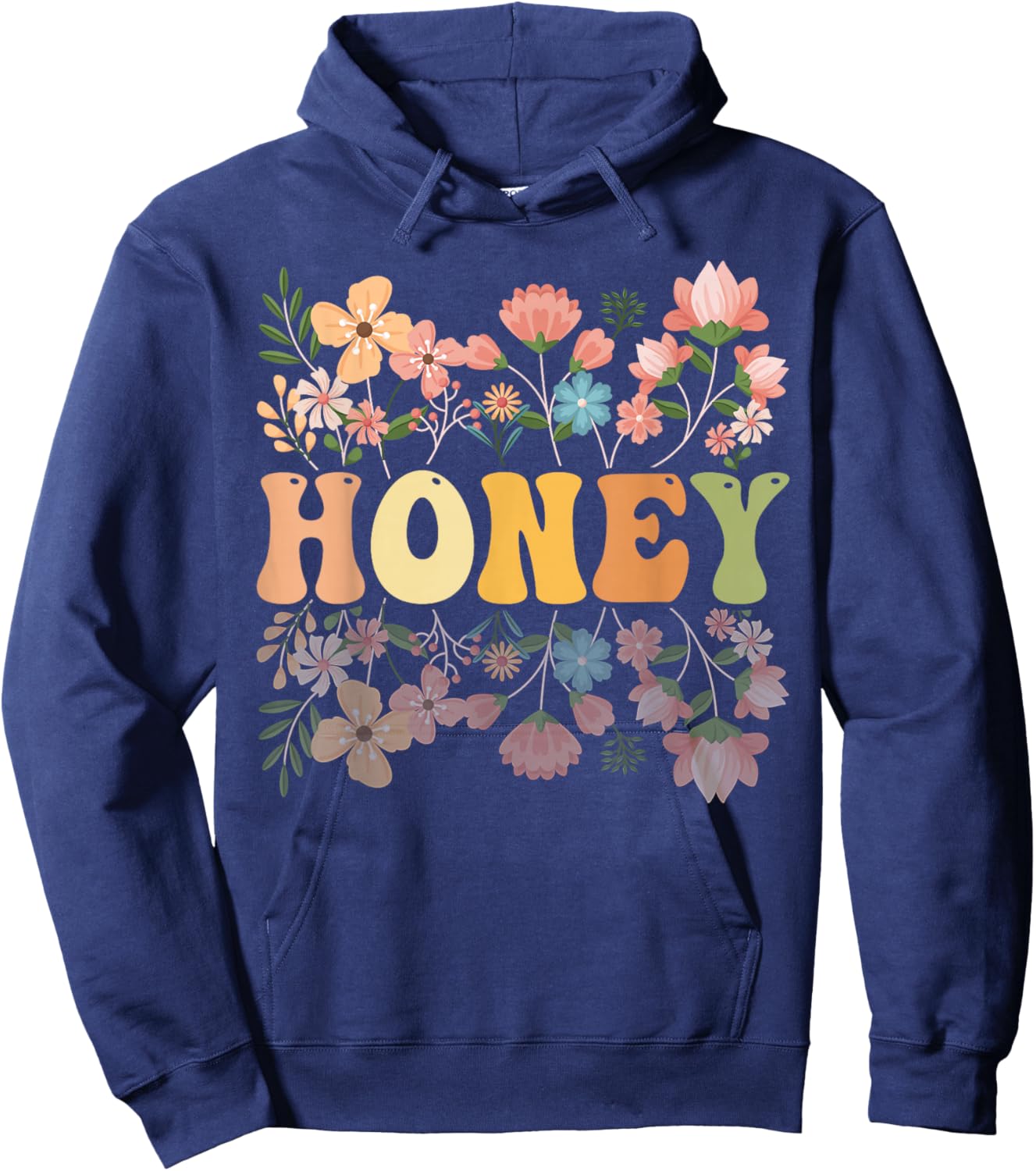 Groovy Honey Grandmother Flowers Honey Grandma Hoodie - Hoodie | Navy