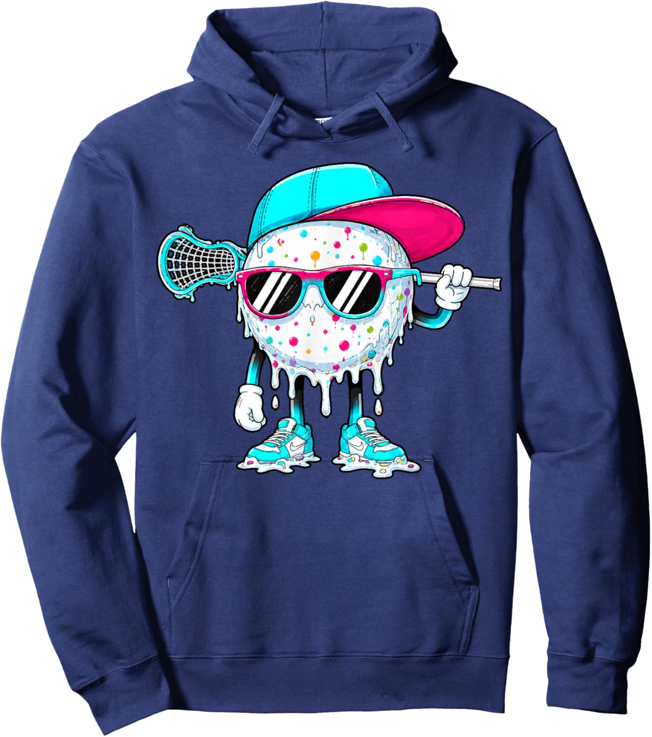 Lacrosse Drip Ice Cream Lax Helmet Sticks Sport Boy Players Hoodie - Hoodie | Navy