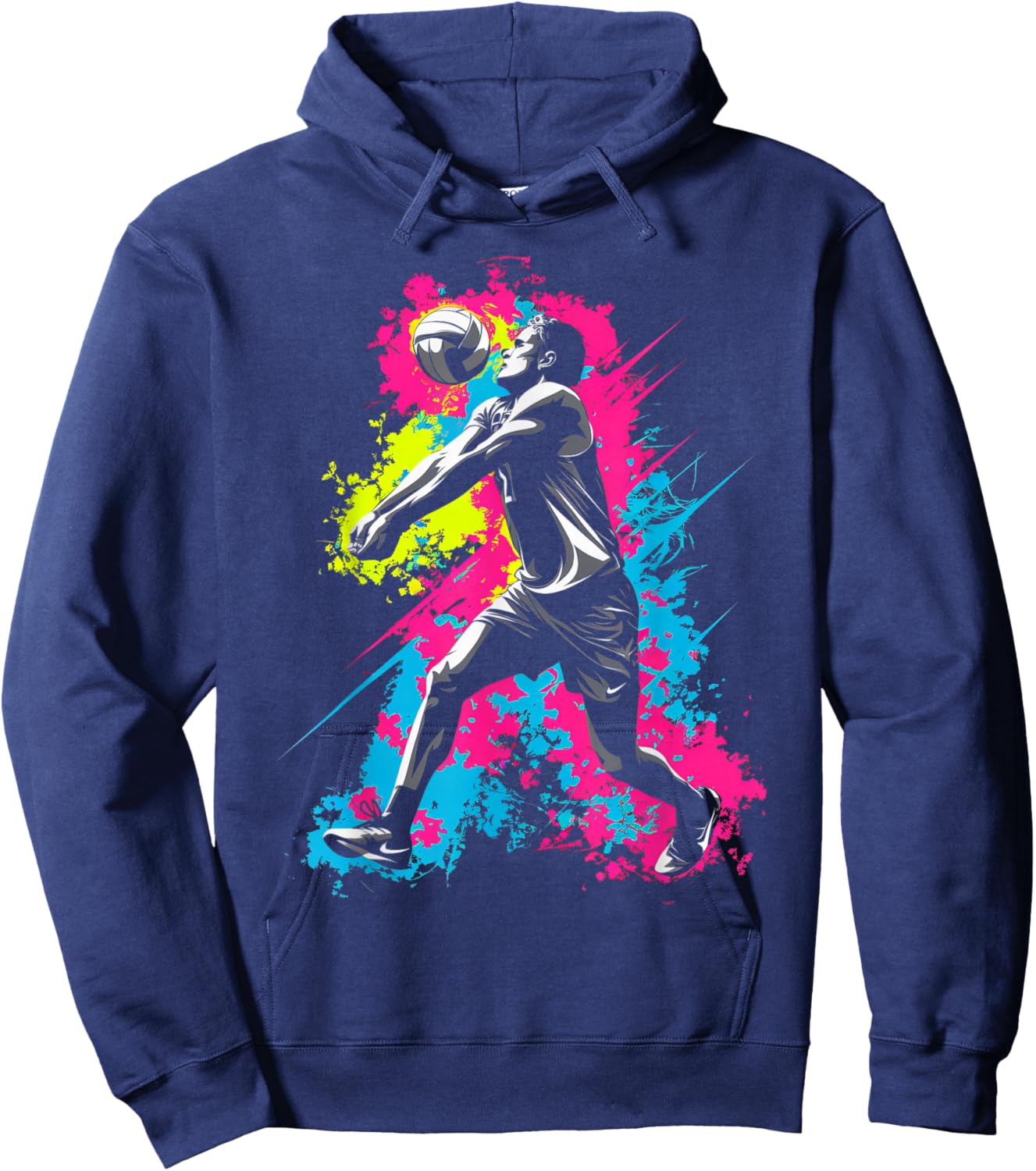 Colorful Volleyball Player Women Kids Volleyball Hoodie - Hoodie | Navy
