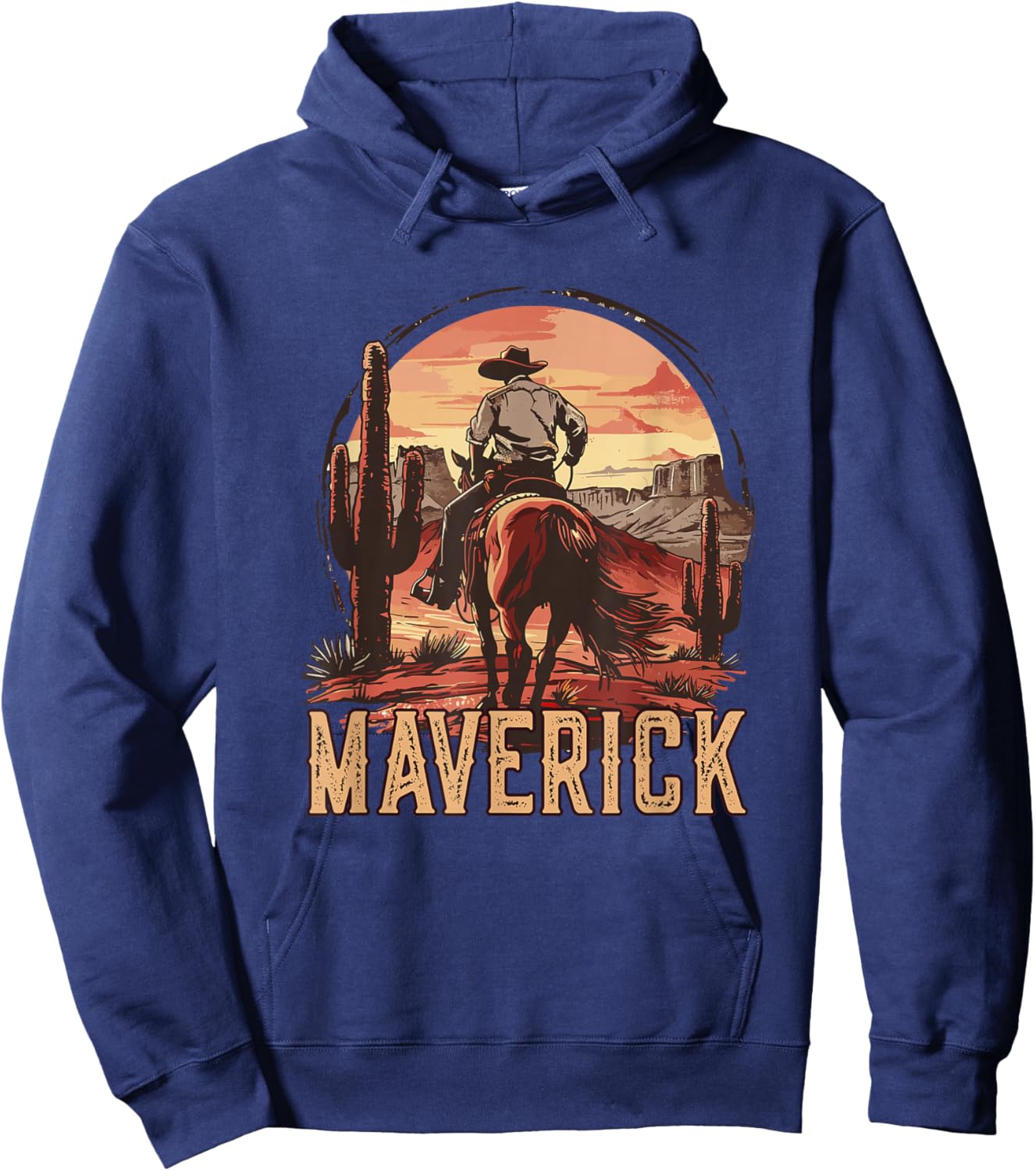 Maverick Western Country Cowboy Kids Toddler Boys Hoodie - Hoodie | Navy