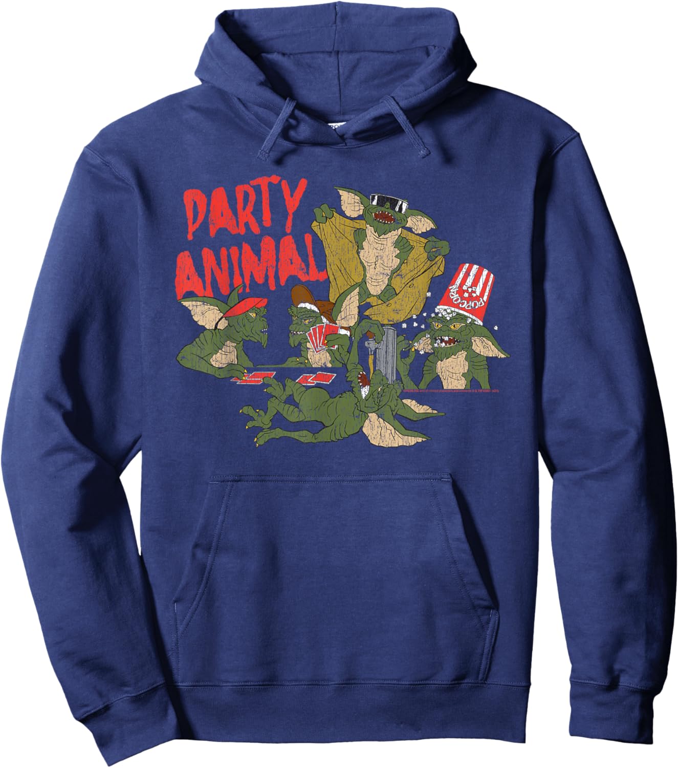 Gremlins Party Animal Vintage Illustration Funny 80's Movie Hoodie - Hoodie | Navy