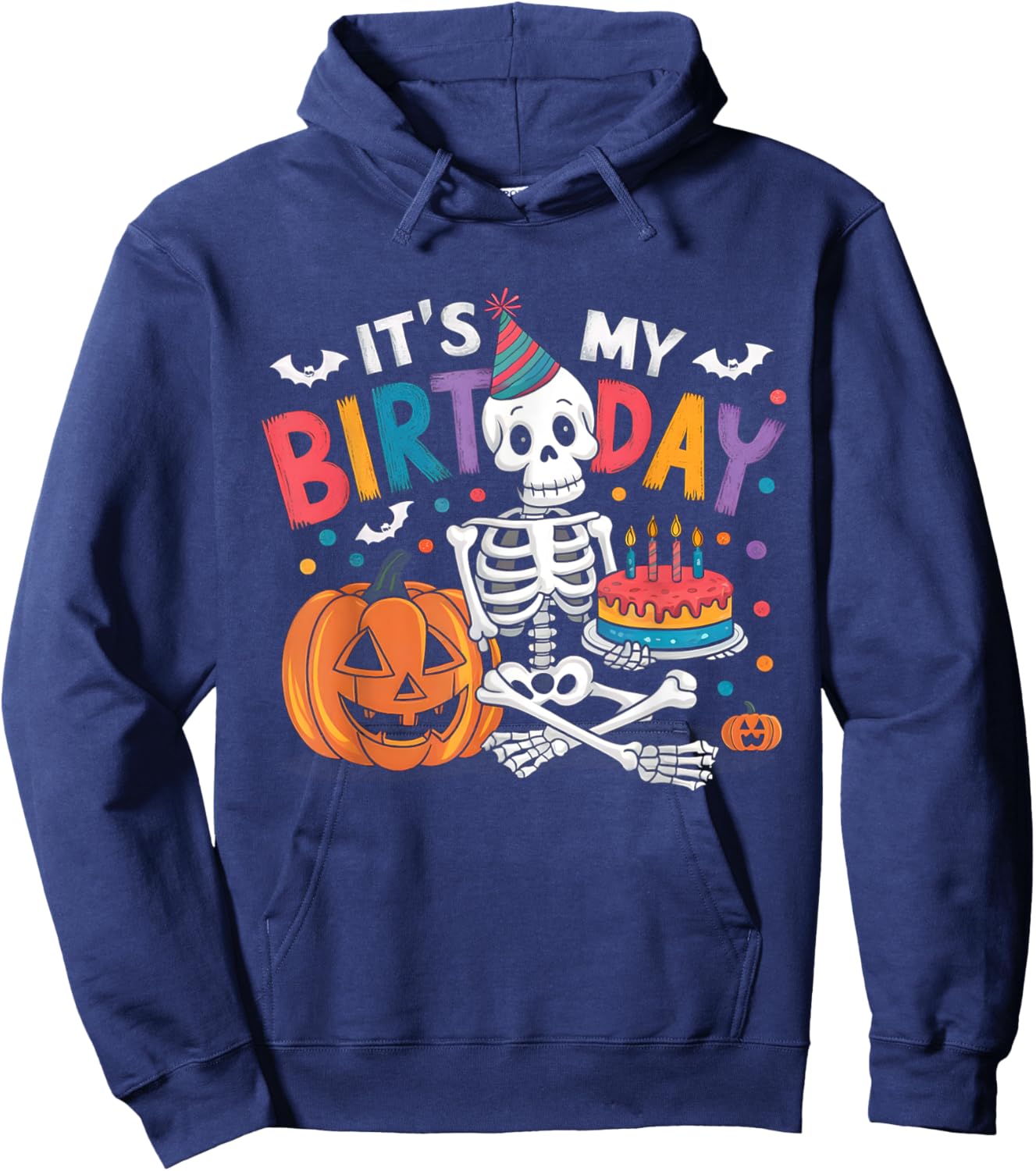 It's My Birthday Skeleton Happy Halloween Birthday Party Hoodie - Hoodie | Navy
