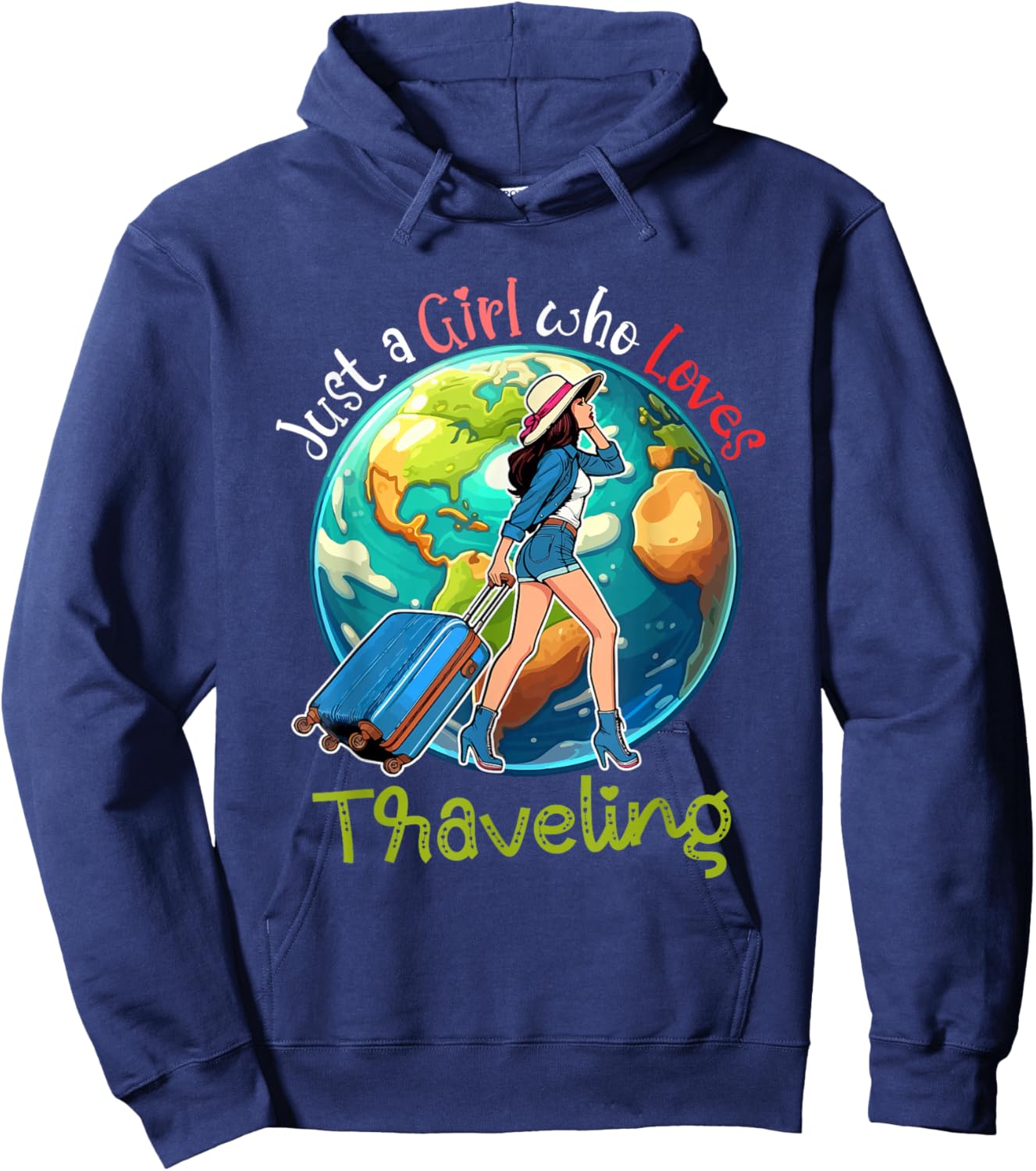 A Girl Loves Traveling Costume Men Matching Travel Lover Hoodie - Hoodie | Navy