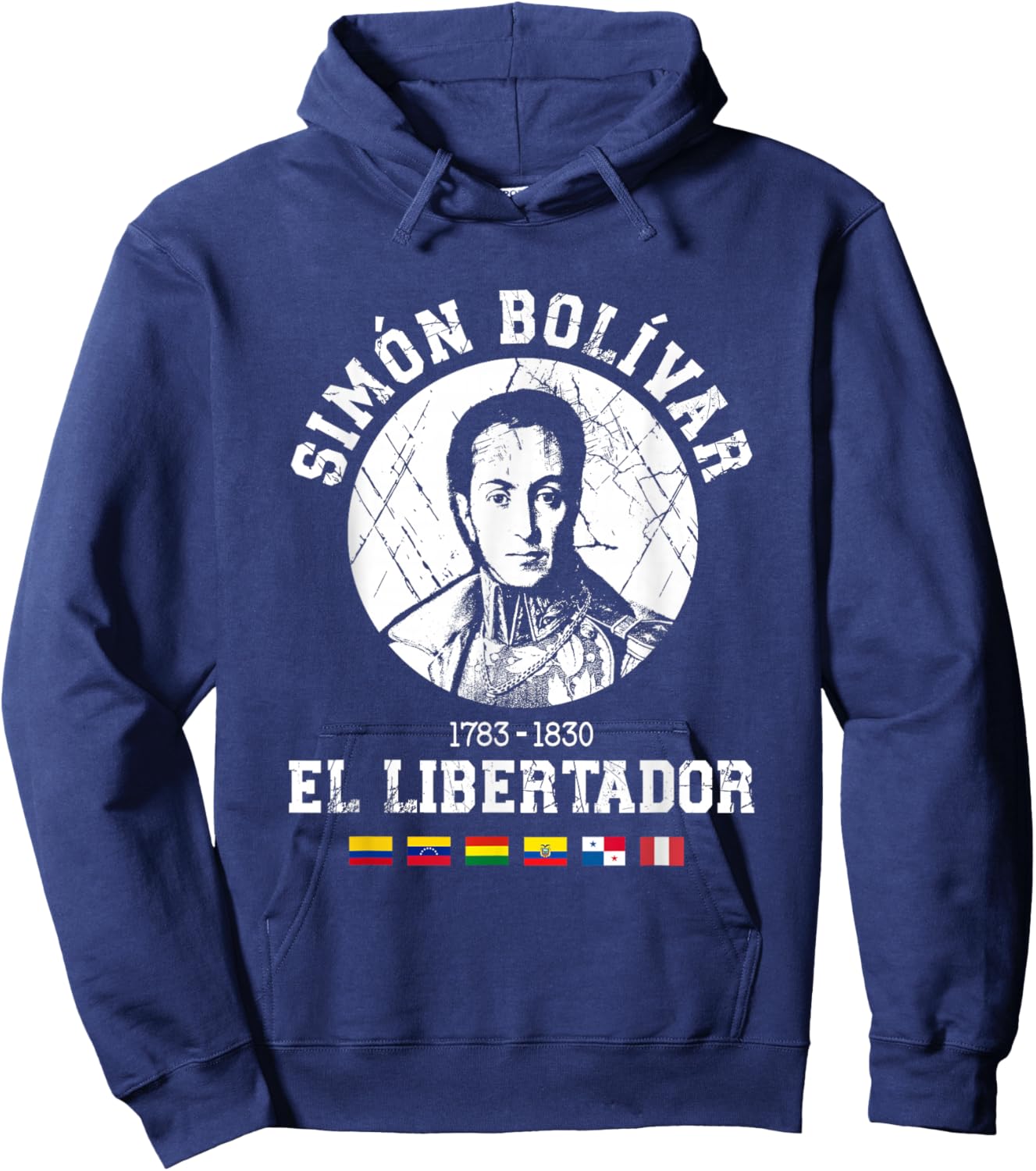 Simón Bolívar El Libertador South American Independence Hoodie - Hoodie | Navy