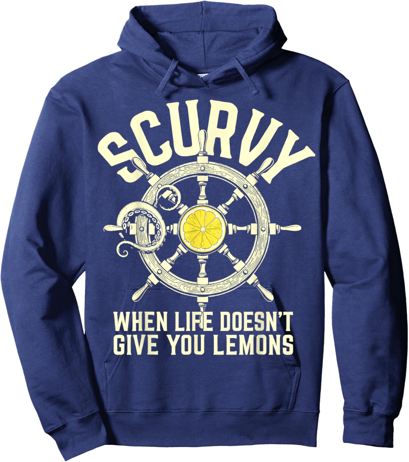 Scurvy When Life Doesn't Give You Lemons Funny Pirate Dad Hoodie - Hoodie | Navy