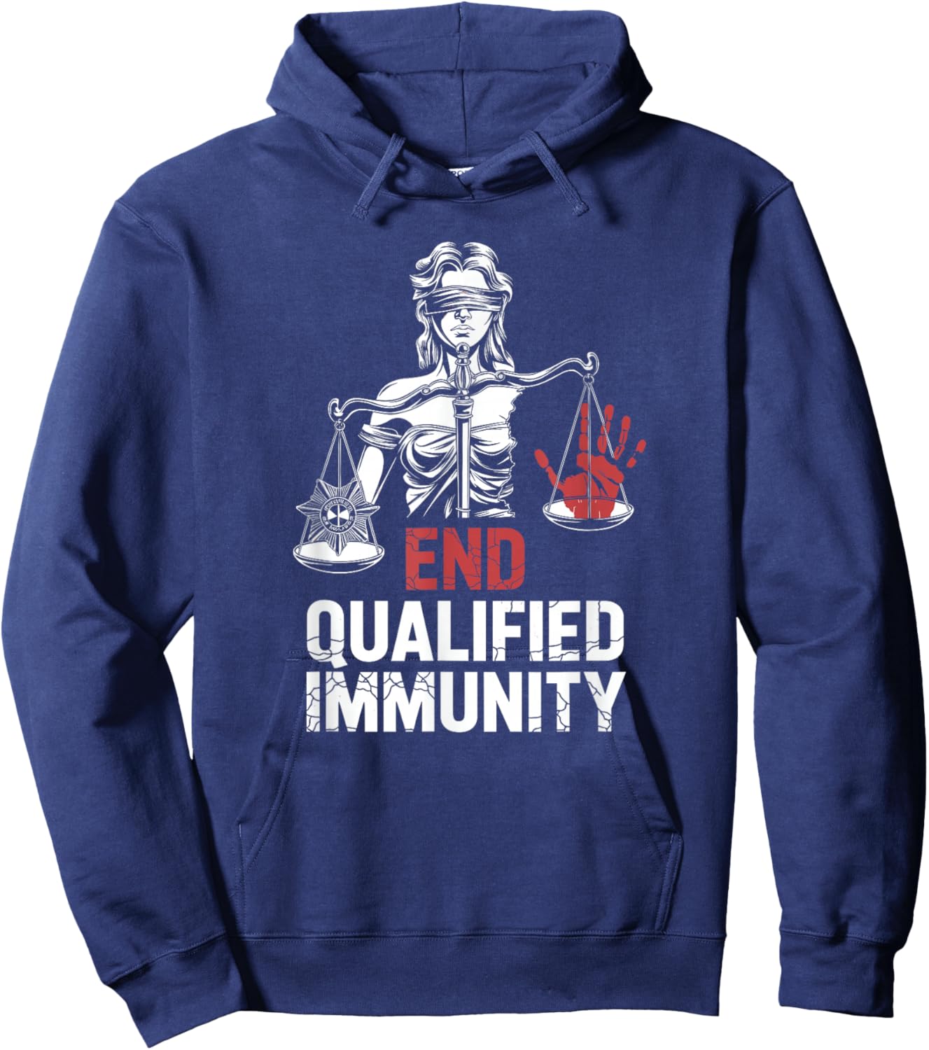 End Qualified Immunity | Justice Reform - Activist Hoodie - Hoodie | Navy