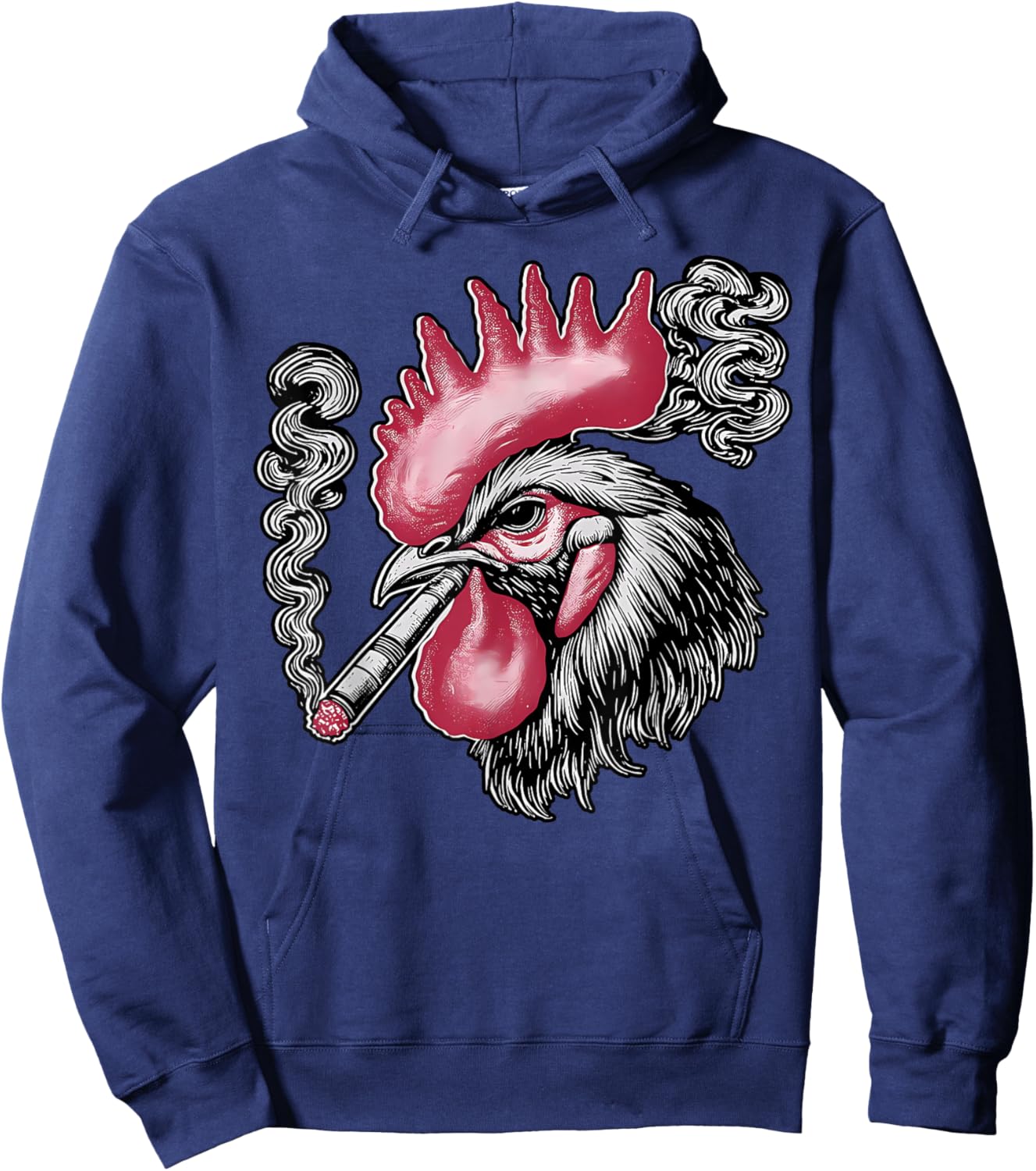 Funny Rooster Smoking Weed Marijuana Cannabis 420 Stoner Hoodie - Hoodie | Navy