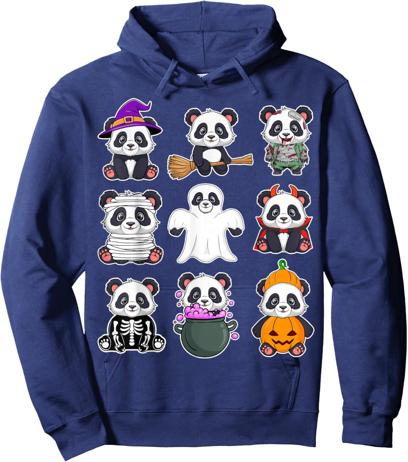 Panda Halloween Costume Spooky Ghost Horror Panda Halloween Hoodie - Hoodie | Navy
