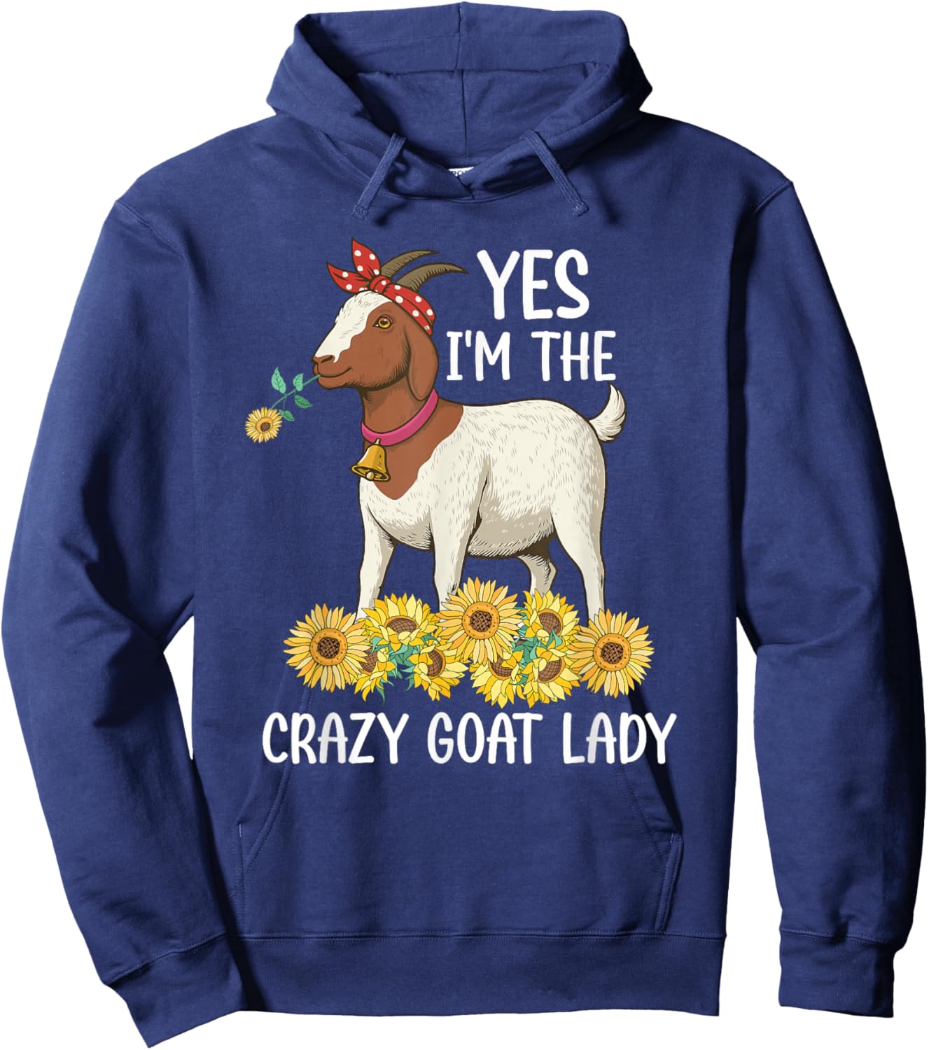Crazy Goat Lady Funny Goat Mom Goat Owner Goat Farmer Hoodie - Hoodie | Navy
