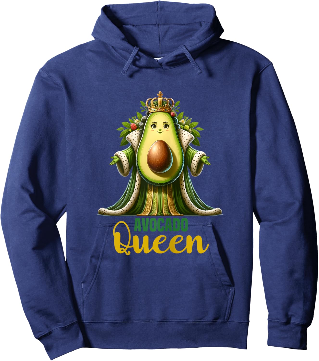 Avocado Queen Funny Vegan For Girls Women Cool Avocados Hoodie - Hoodie | Navy