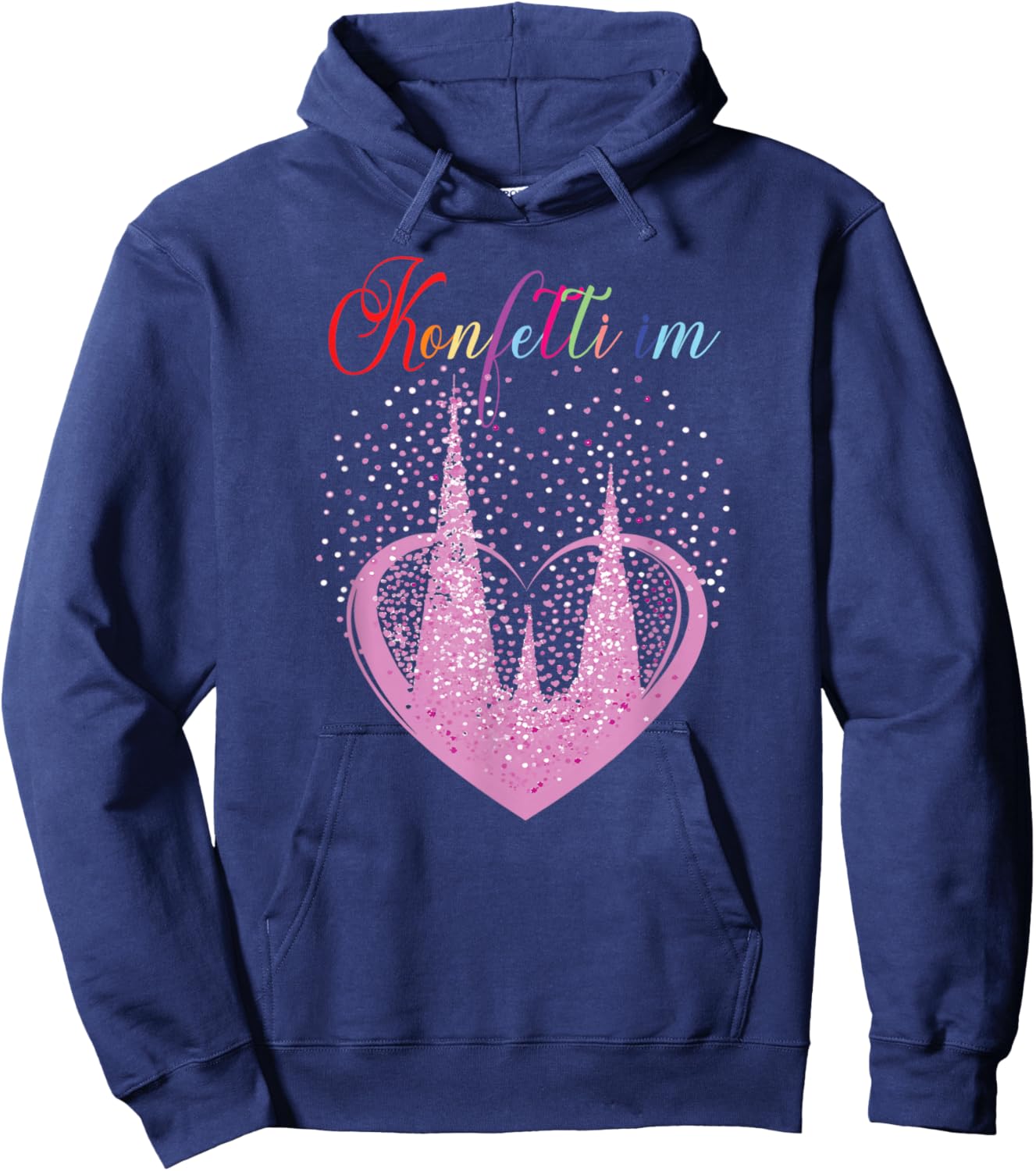 Fancy Dress Costume Confetti in the Heart Cologne Cathedral Hoodie - Hoodie | Navy