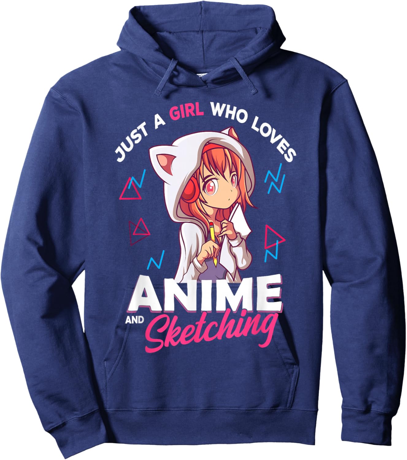 Anime Manga Girl Japanese Otaku Kawaii , Black, S Hoodie - Hoodie | Navy