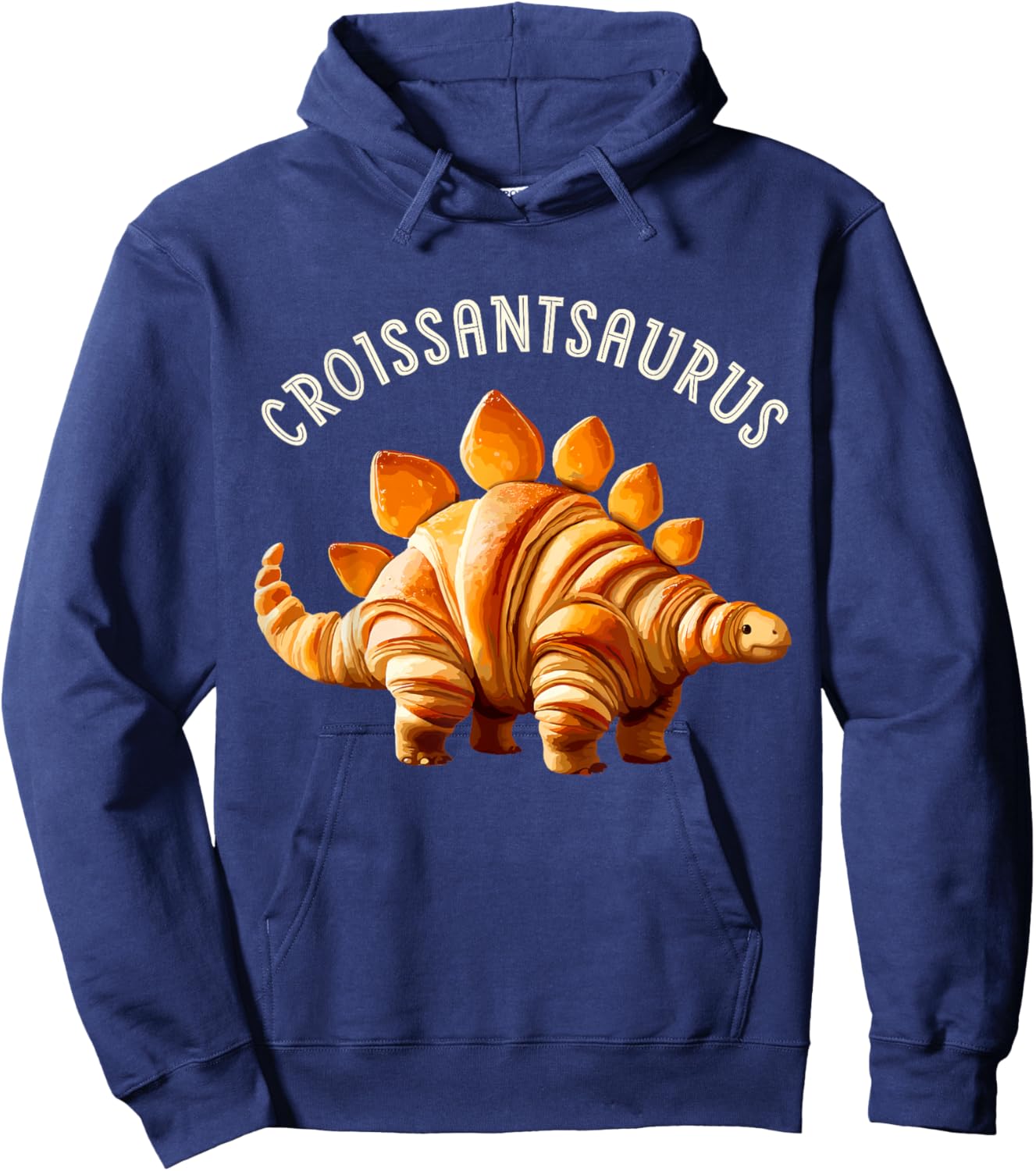 Dinosaur Croissant Bakery Lovers Men Women Boys Girls Kids Hoodie - Hoodie | Navy