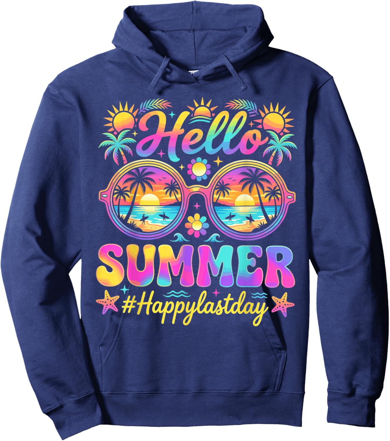 Hello Summer Last Day of School Teacher Kids Hoodie - Hoodie | Navy