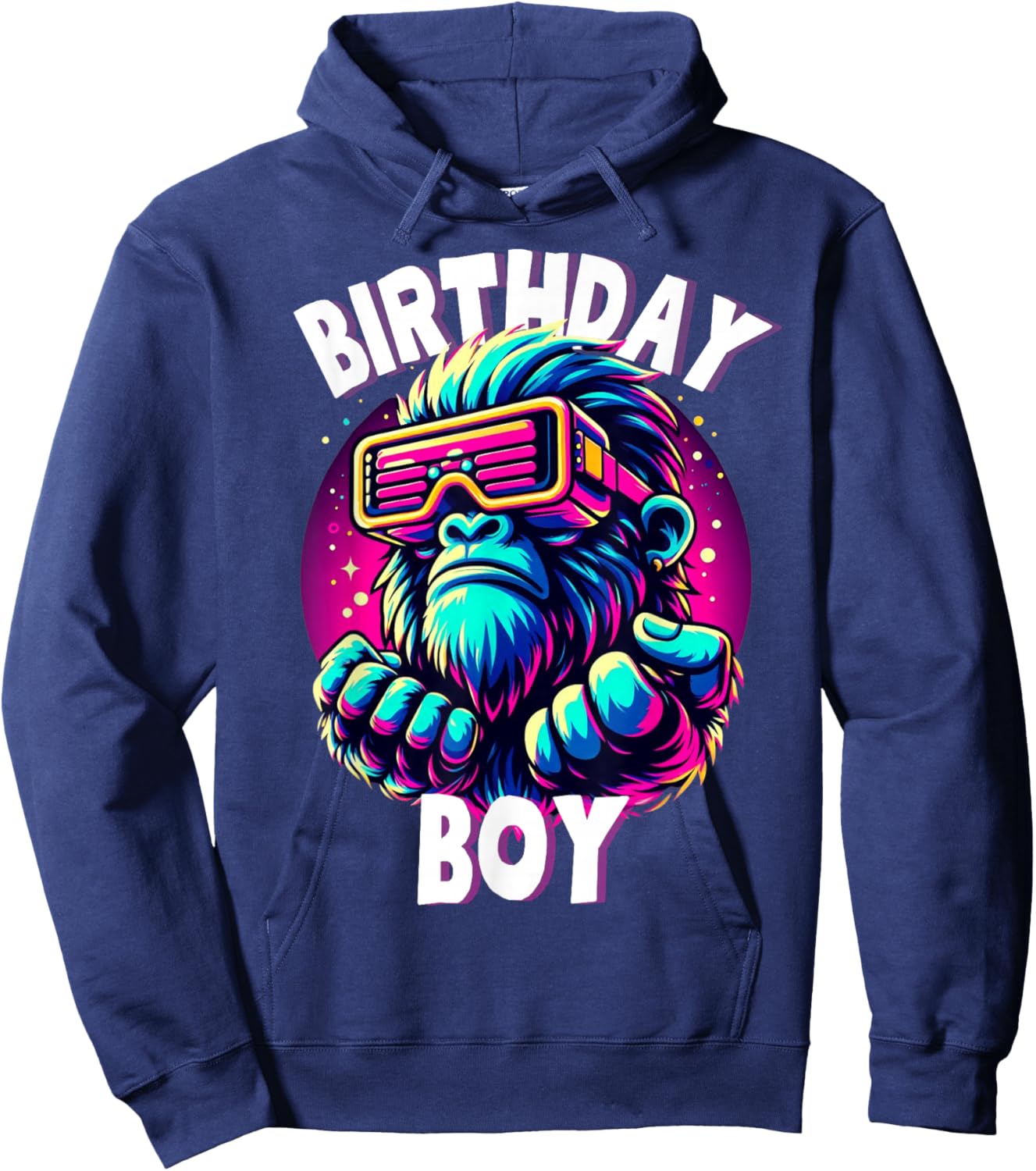 Gorilla Birthday Funny Gorilla Boys Adult Girl Family Party Hoodie - Hoodie | Navy