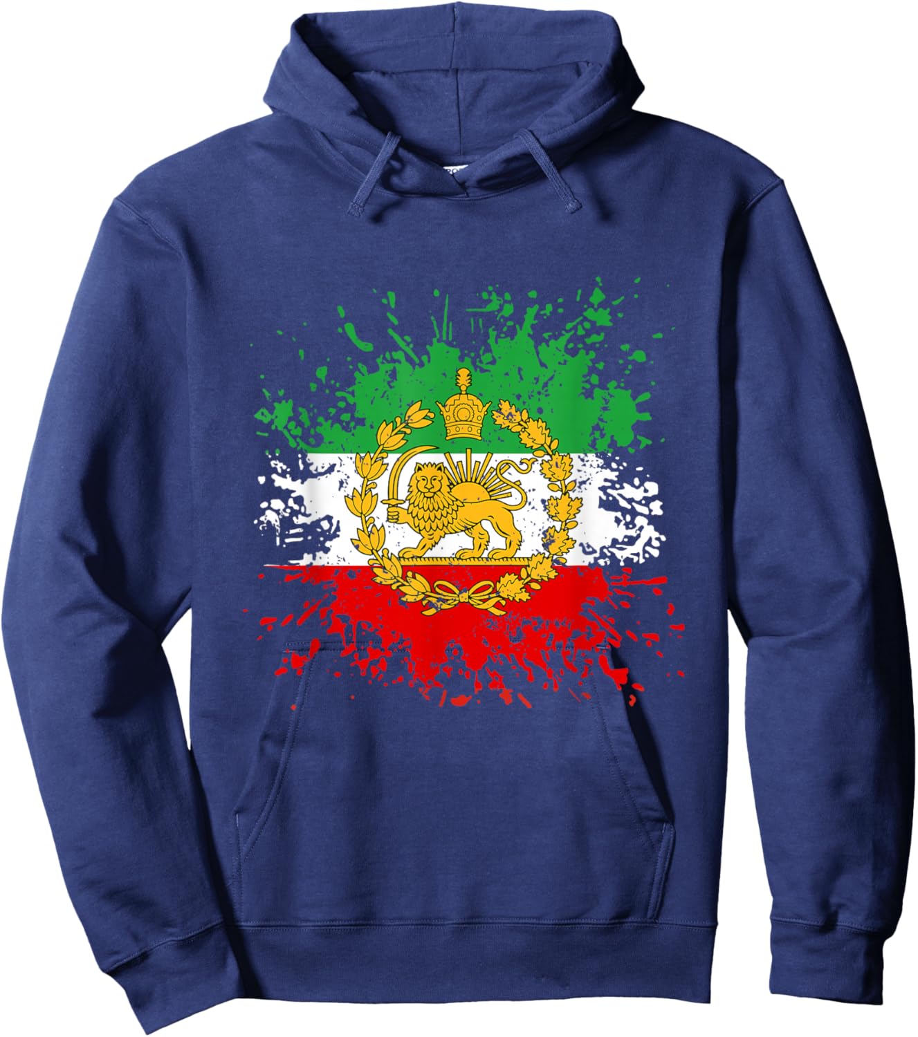 Iran Lion Sun Flag Iran Persian Shir o Khorshid Hoodie - Hoodie | Navy