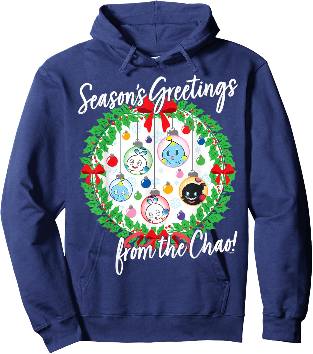 Sonic The Hedgehog - Season's Greetings from The Chao Hoodie - Hoodie | Navy