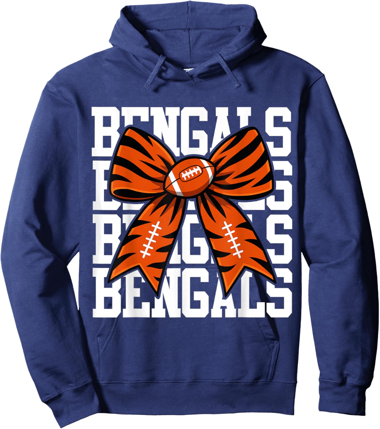 Retro Black and Orange Coquette Bow Men Women Girls Kids Hoodie - Hoodie | Navy