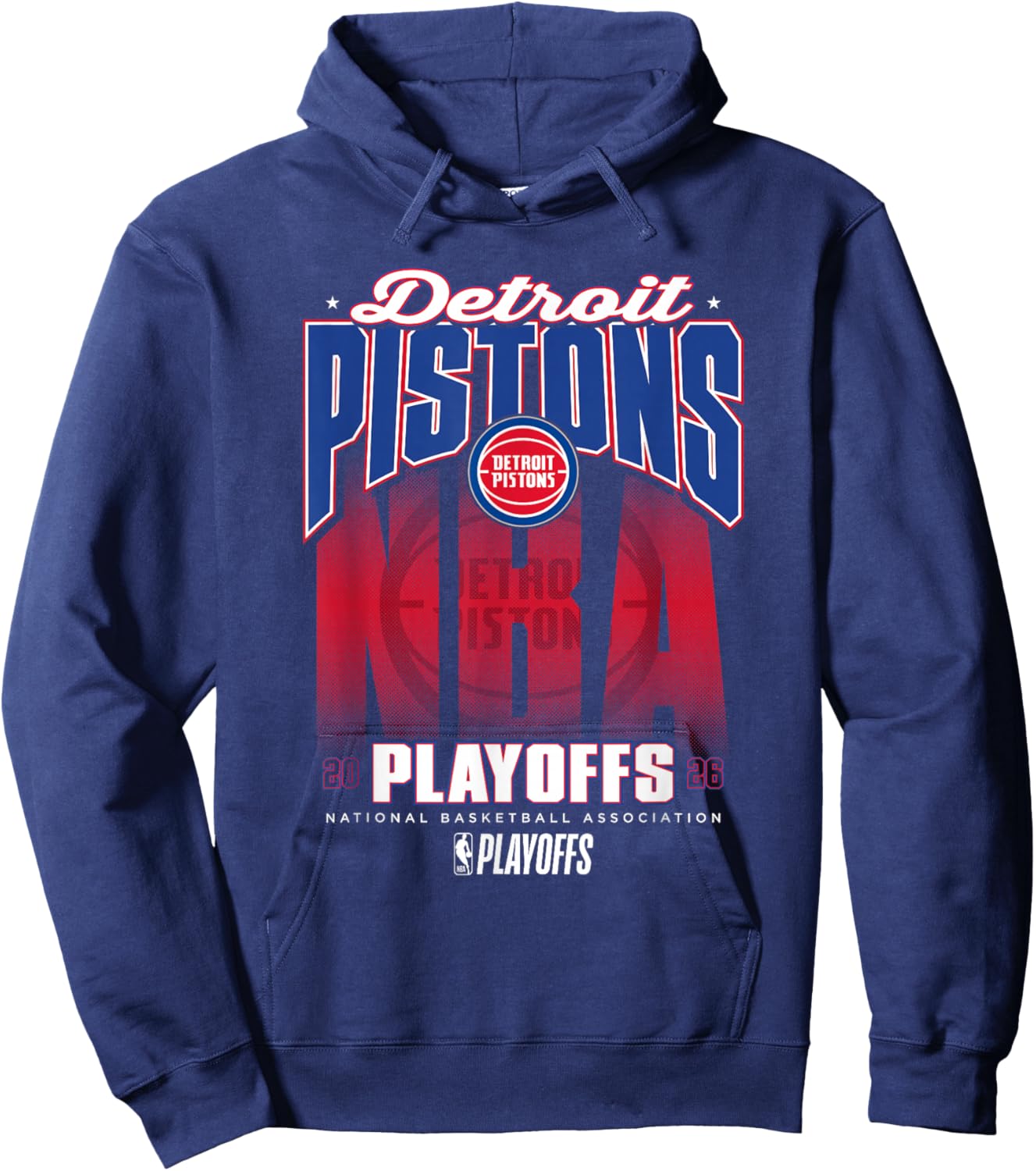 NBA Official 2026 Playoffs Detroit Pistons Fade Hoodie - Hoodie | Navy