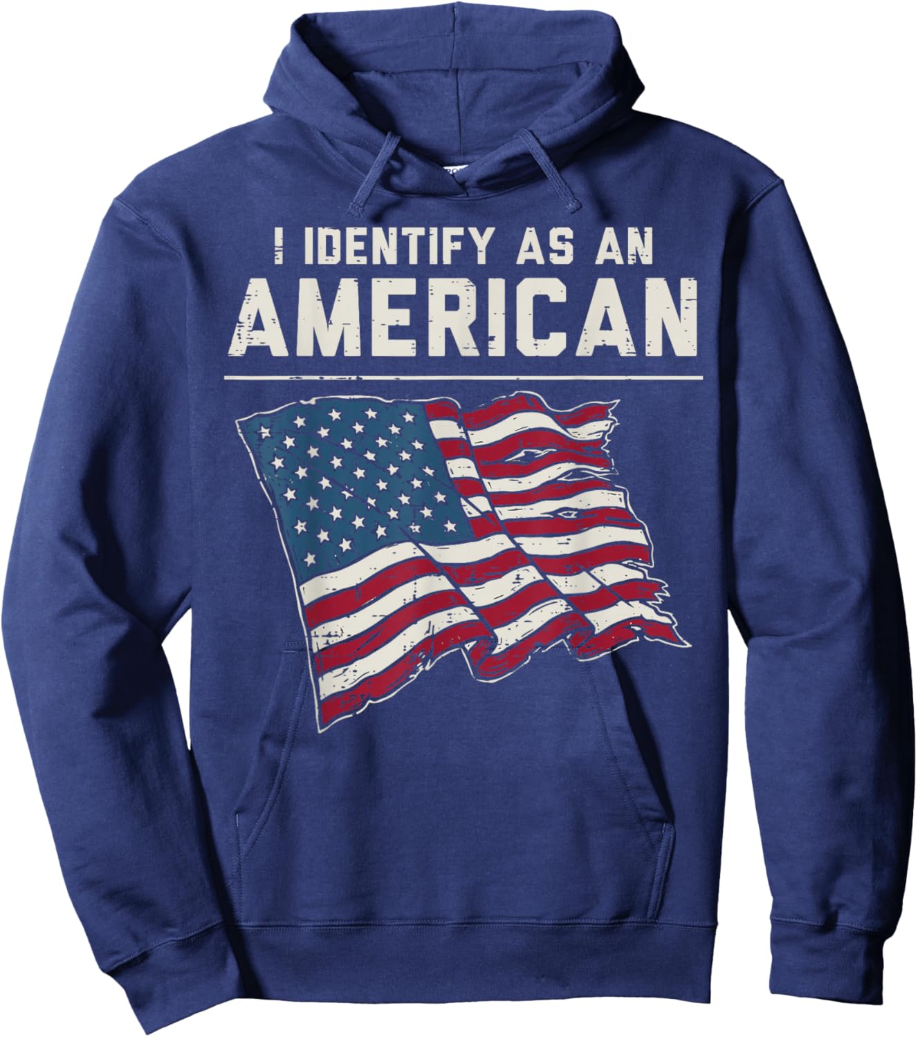 I Identify As an American US Flag 4th of July Men Women Kids Hoodie - Hoodie | Navy