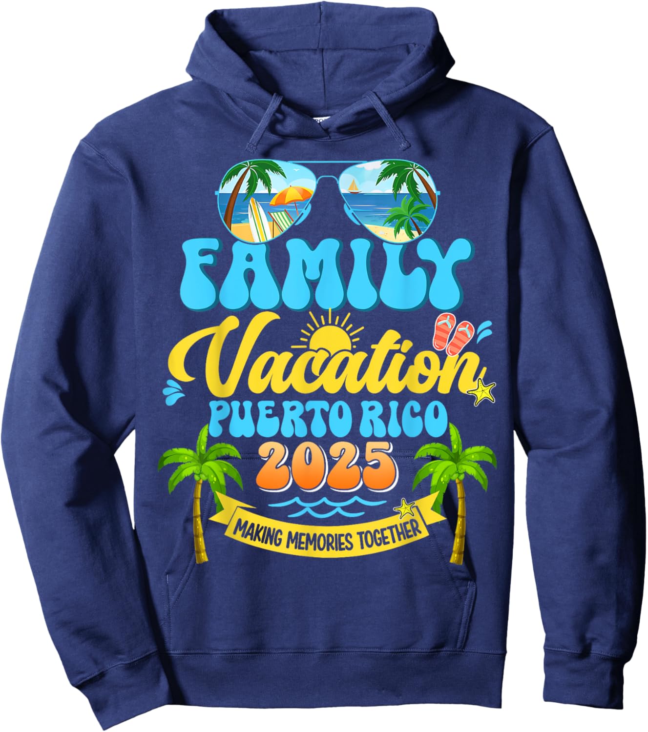 Funny Family Vacation Puerto Rico 2025 Making Memories Trip Hoodie - Hoodie | Navy
