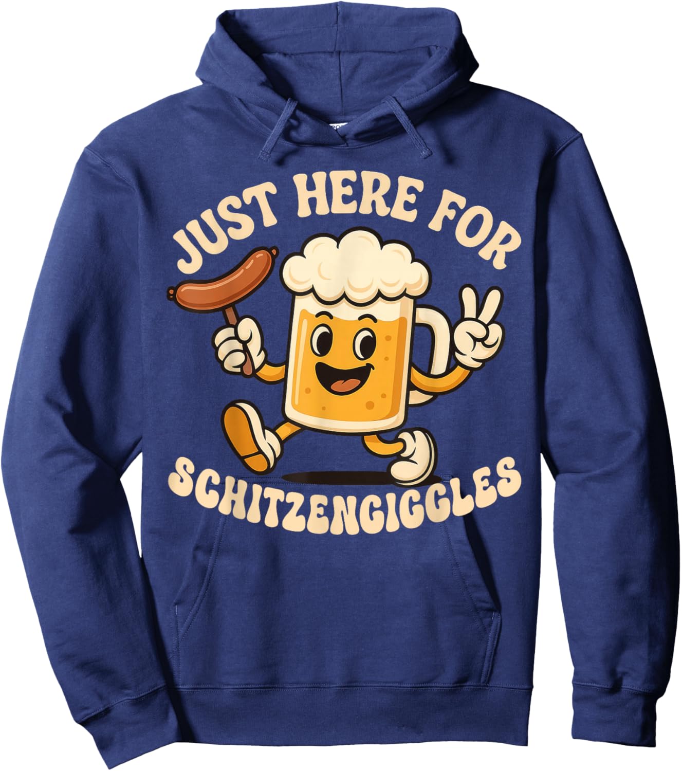 Just Here for Schitzengiggles Funny Oktoberfest German Beer Hoodie - Hoodie | Navy