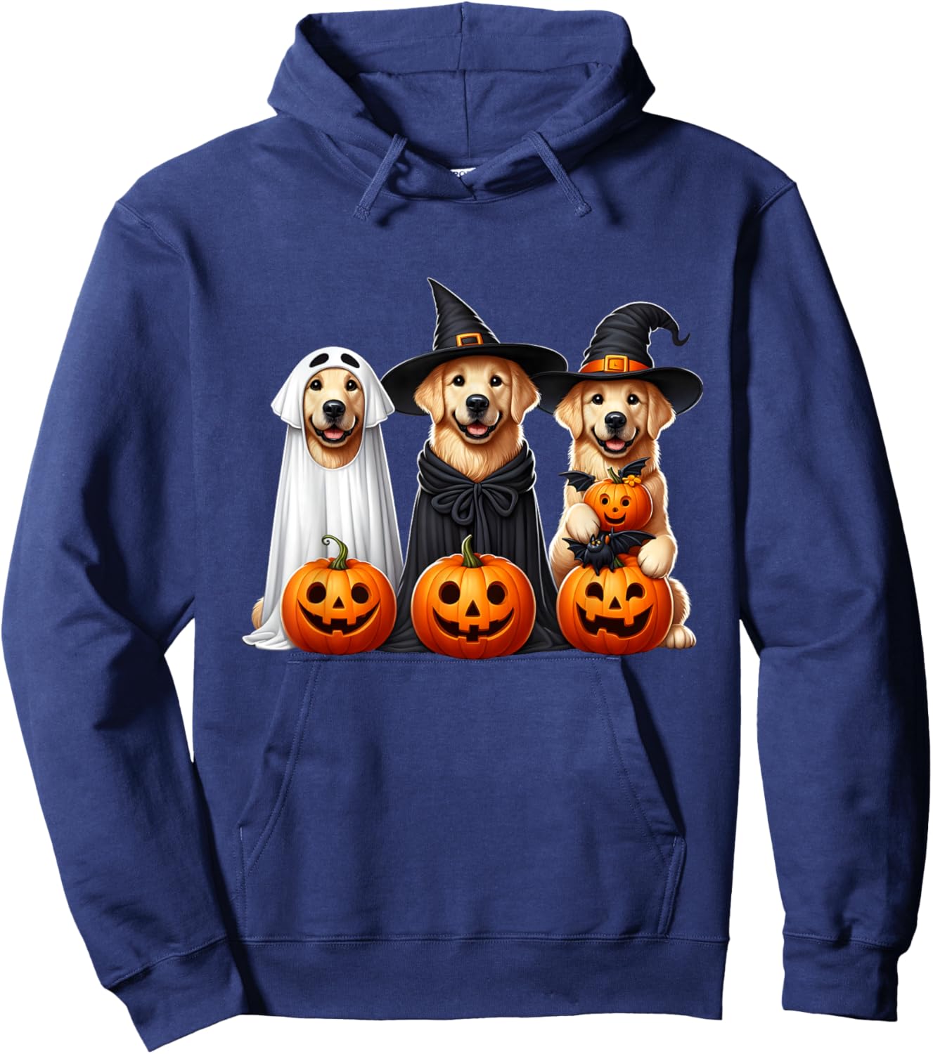 Golden Retriever Ghost Halloween Dog Lovers Men Women Kids Hoodie - Hoodie | Navy