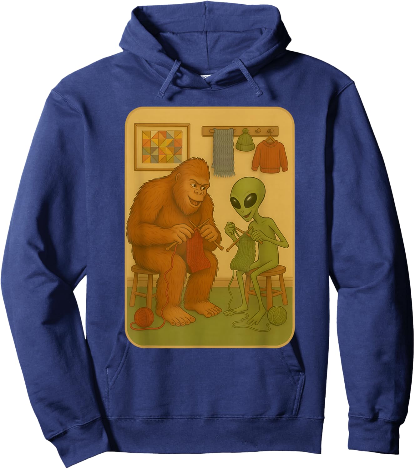 Funny Knitting Knitter Meme Hoodie - Hoodie | Navy
