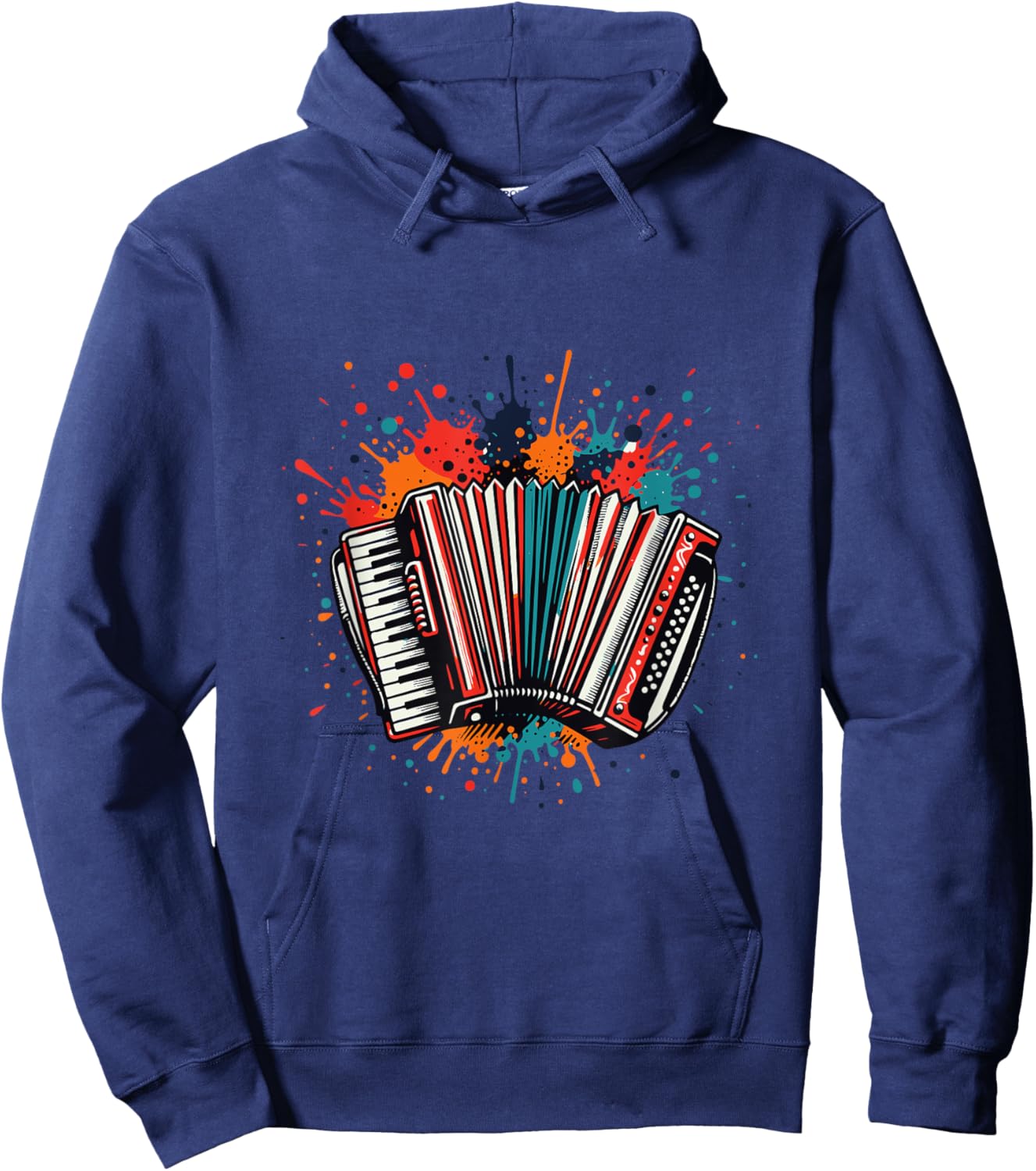 Retro Accordion Player Graphic Apparel for Music Lovers Hoodie - Hoodie | Navy