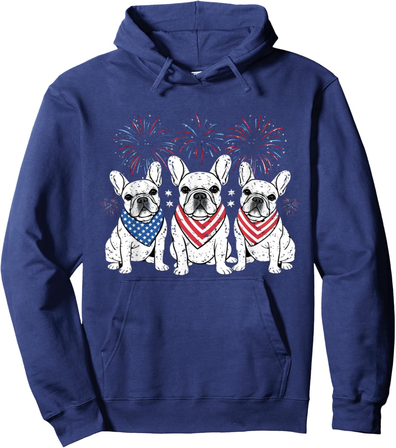 French Bulldog American Flag 4th Of July Independence Day Hoodie - Hoodie | Navy