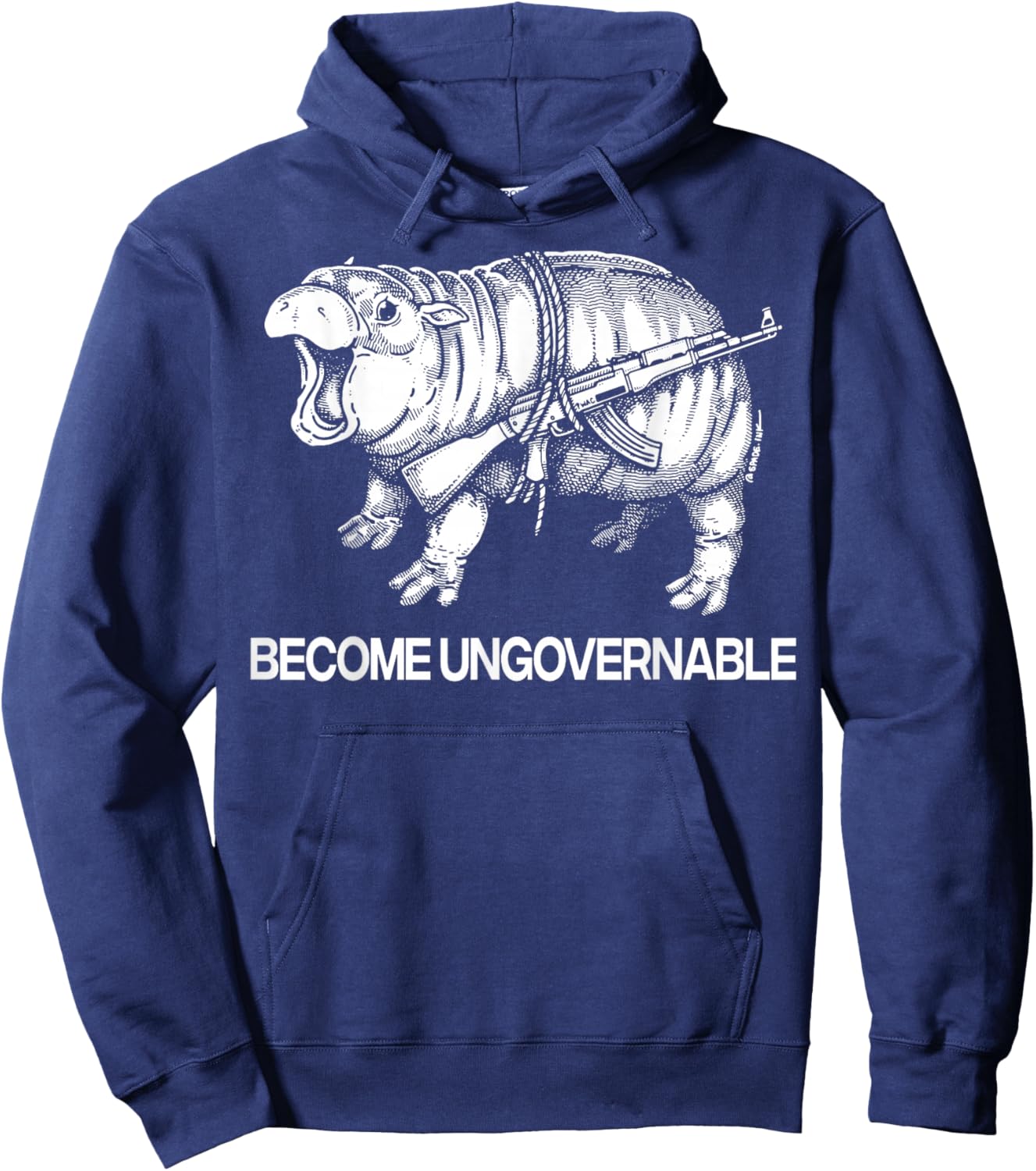 Hippo Become Ungovernable Hoodie - Hoodie | Navy