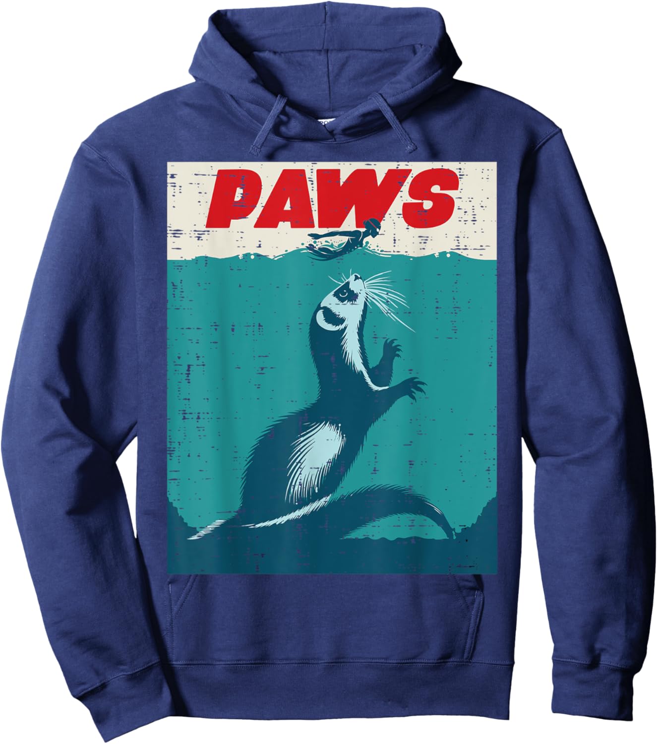 Ferret Paws Funny Saying Parody Men Women Boys Girls Kids Hoodie - Hoodie | Navy