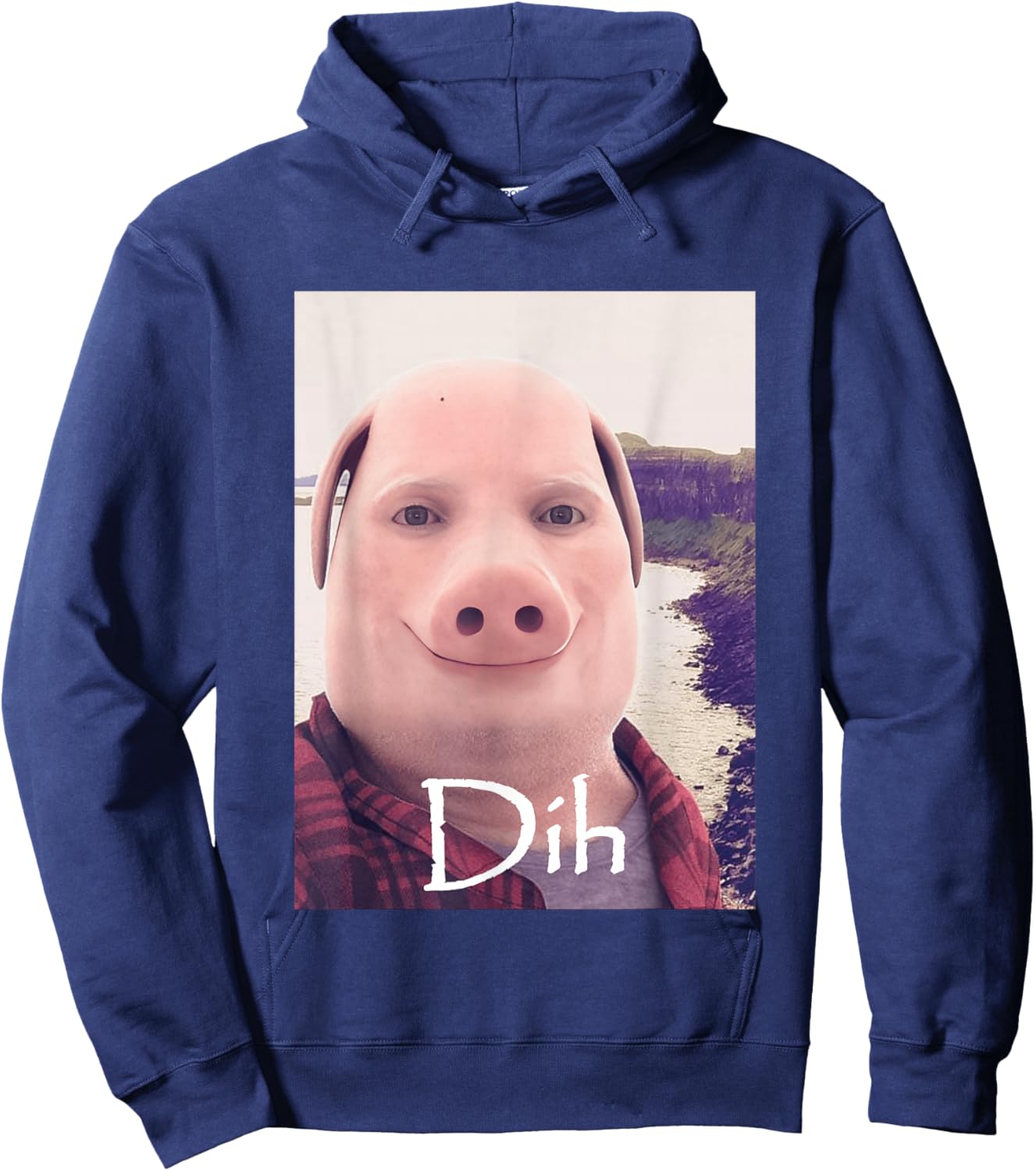Dih John Pork Funny brainrot Calling Meme gen z dihh Hoodie - Hoodie | Navy