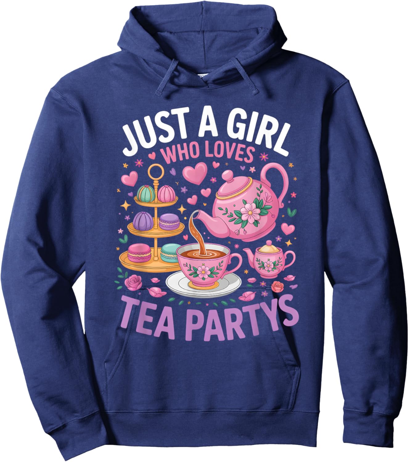 Girls Tea Party Hoodie - Hoodie | Navy